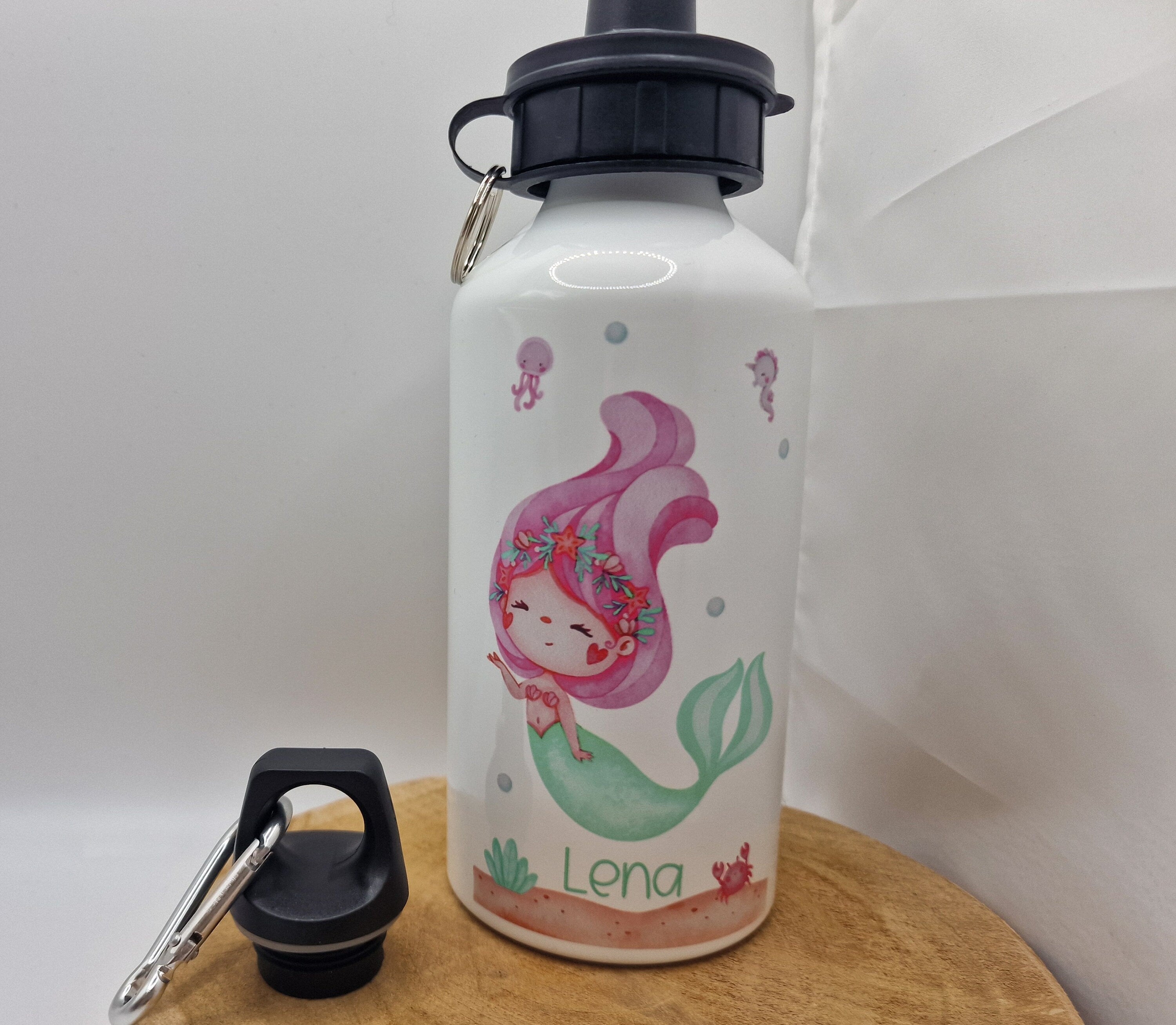 Trinkflasche Wasserflasche personalisiert mit Name Meerjungfrau Nixe Unterwasser