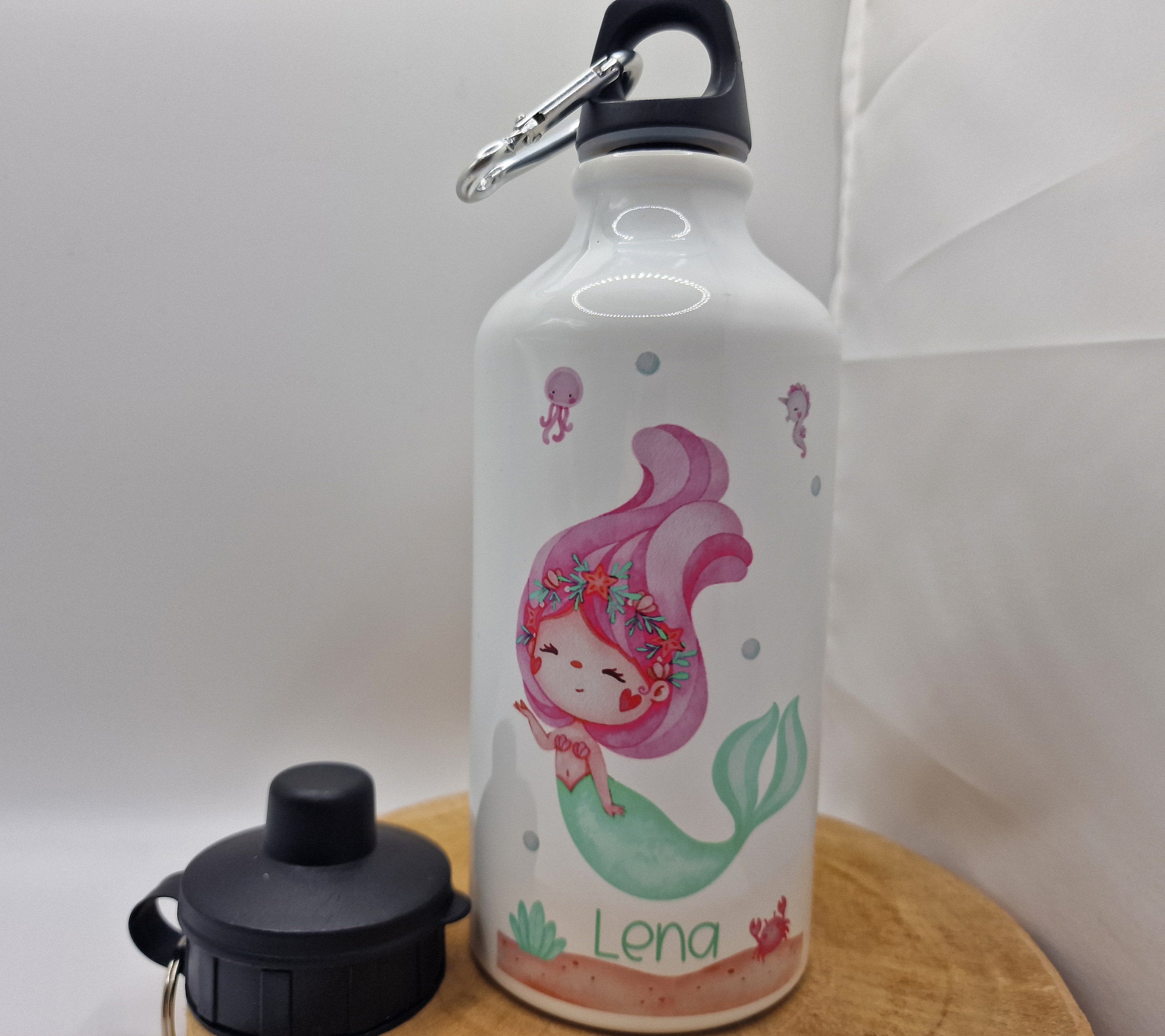 Trinkflasche Wasserflasche personalisiert mit Name Meerjungfrau Nixe Unterwasser