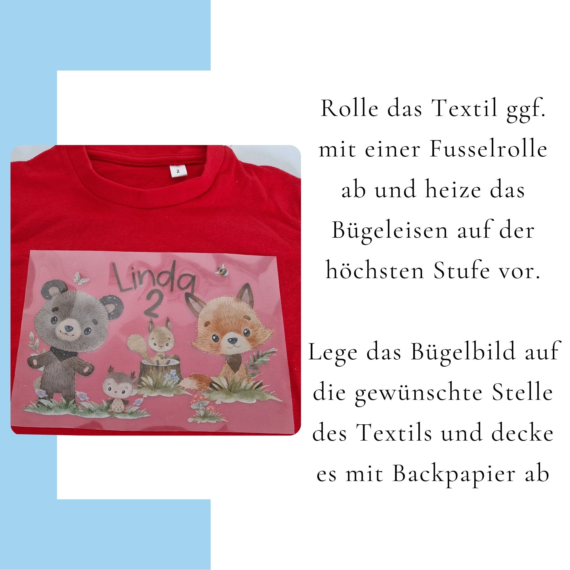 Bügelbild für bunte Stoffe mit Wunschname und Alter personalisiert Fuchs Geburtstagsshirt Bagger Baustelle Baustellenfahrzeuge Bauarbeiter