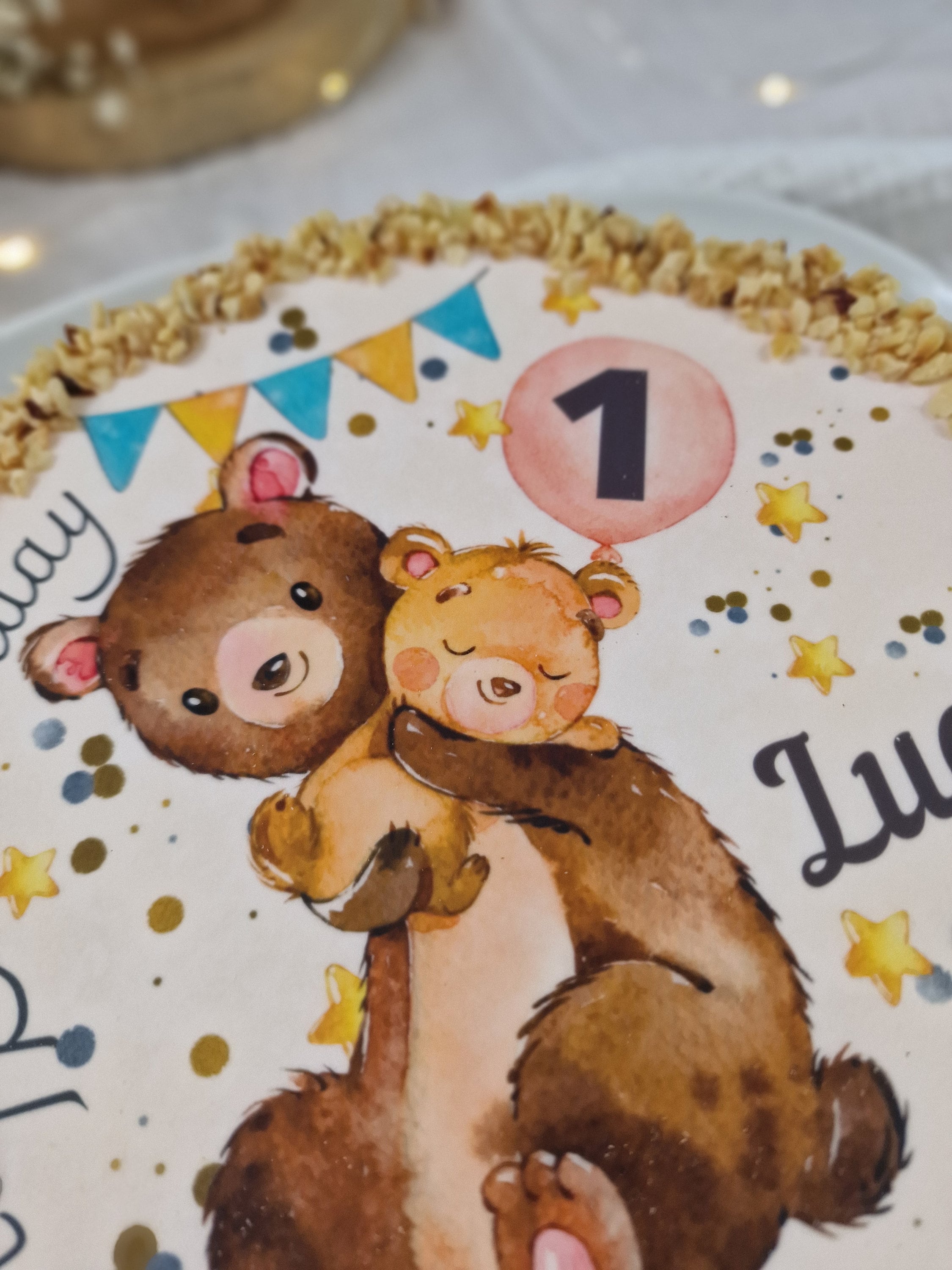 Tortenaufleger Fondant Geburtstag Bär Baby