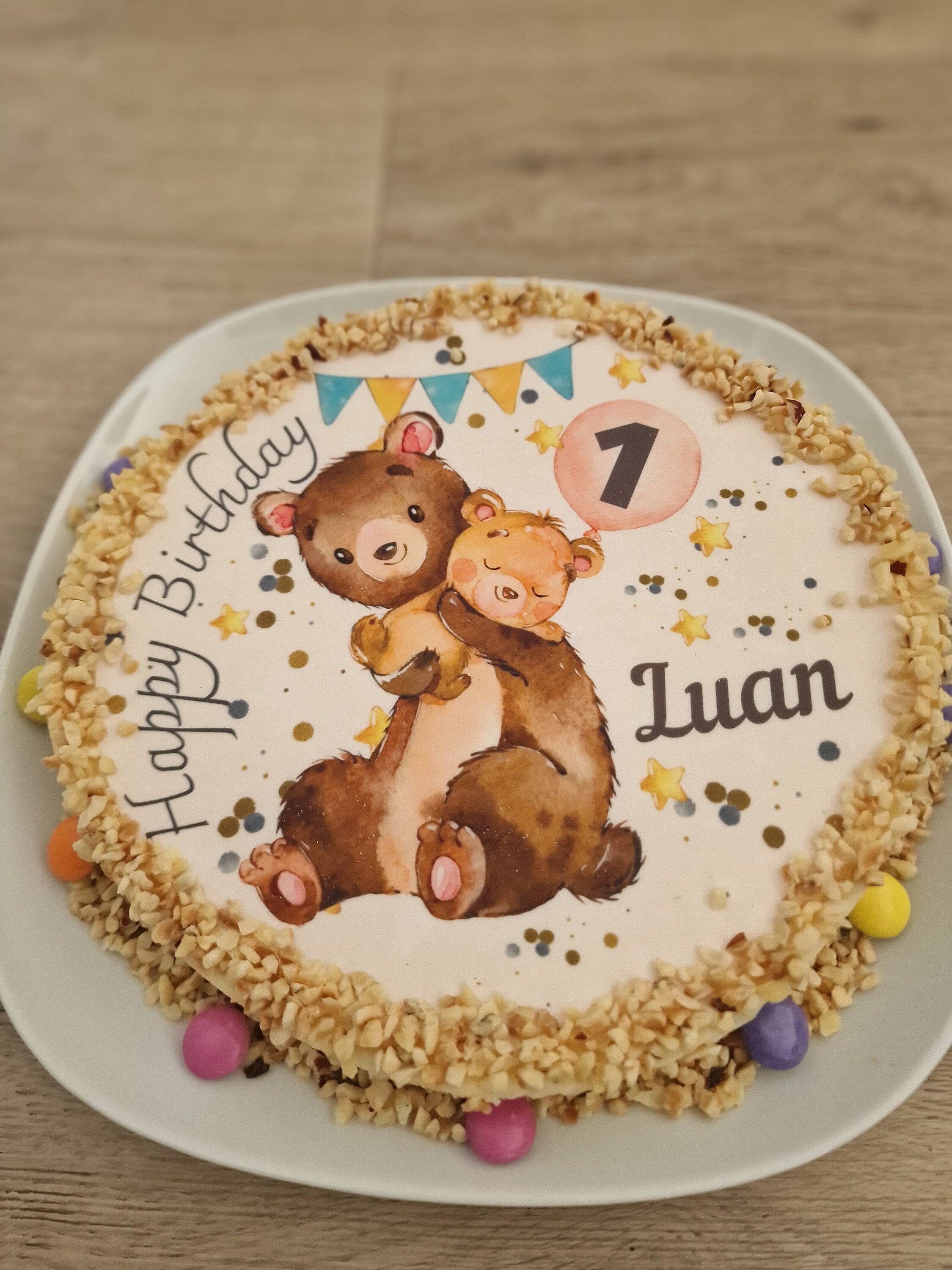 Tortenaufleger Fondant Geburtstag Bär Baby