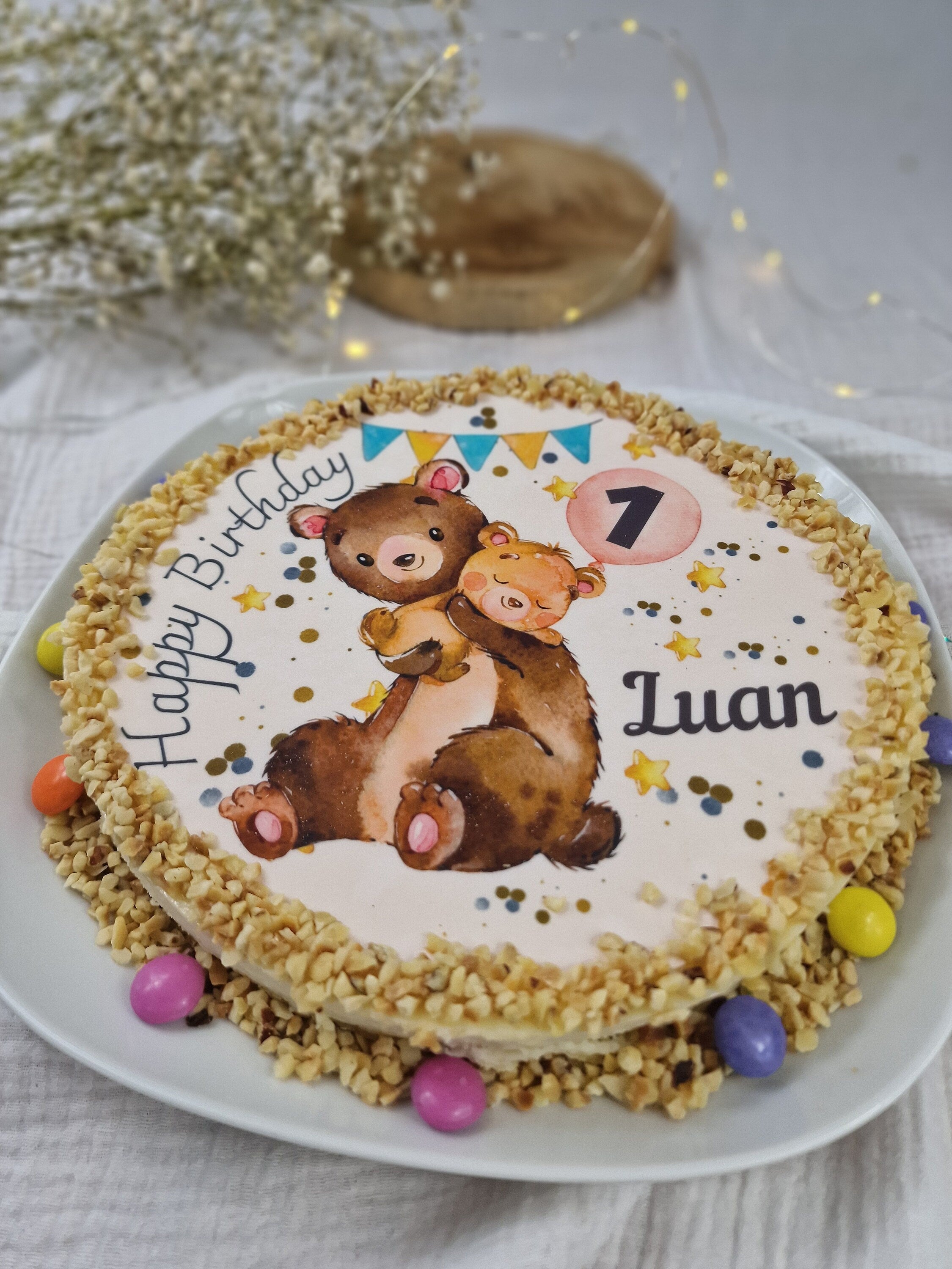 Tortenaufleger Fondant Geburtstag Bär Baby