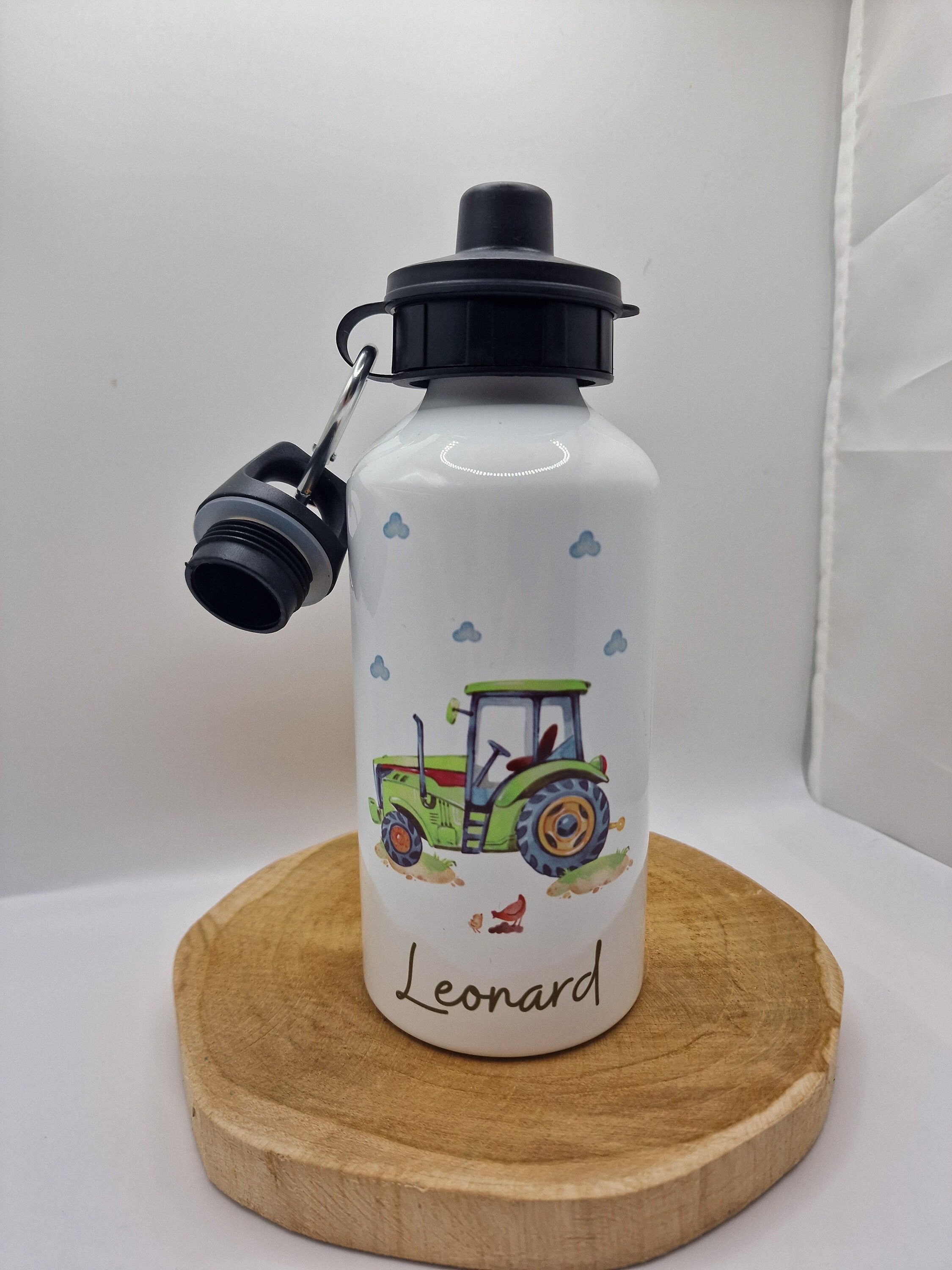 Trinkflasche Wasserflasche personalisiert mit Name Traktor Trecker