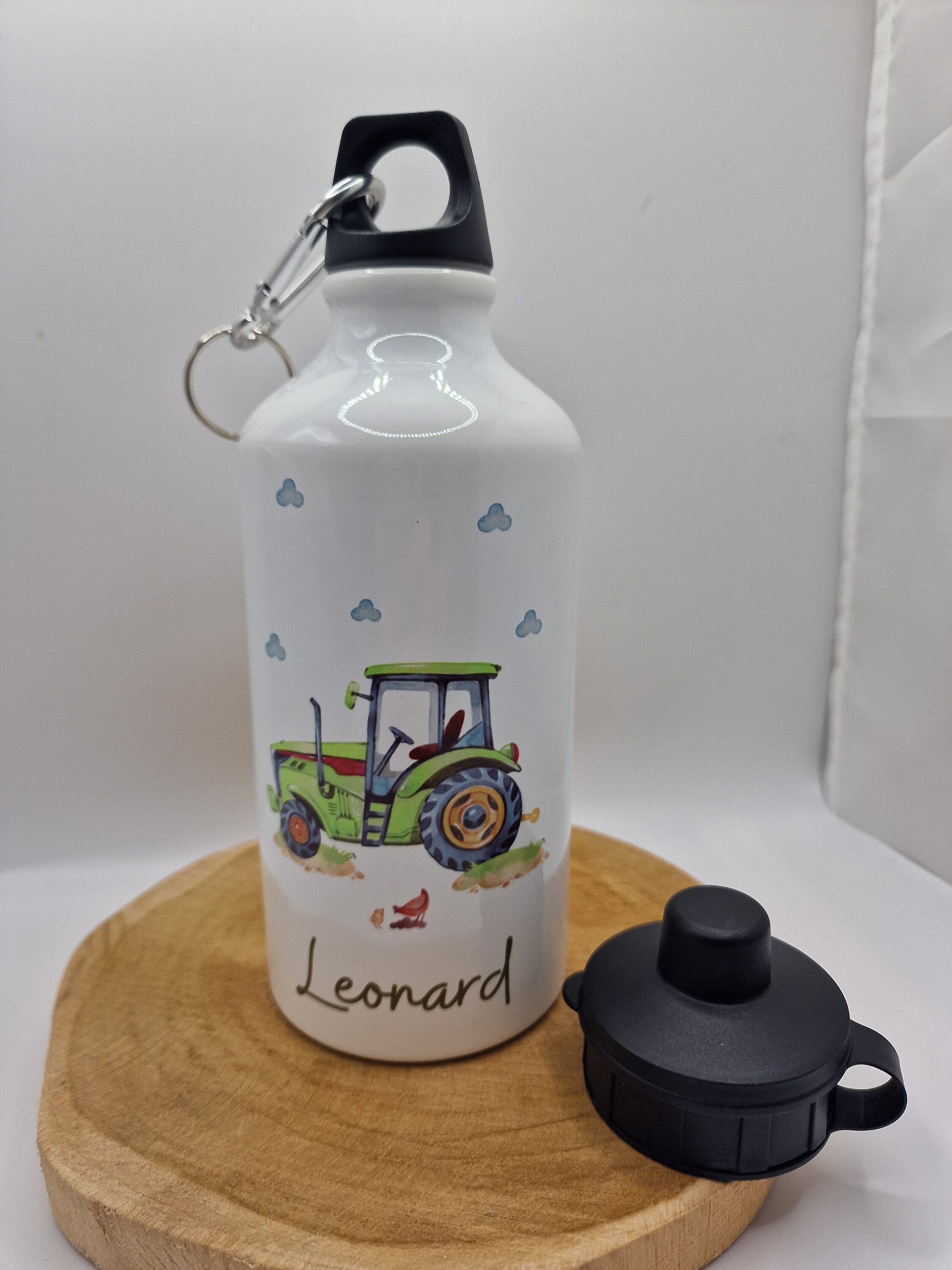 Trinkflasche Wasserflasche personalisiert mit Name Traktor Trecker