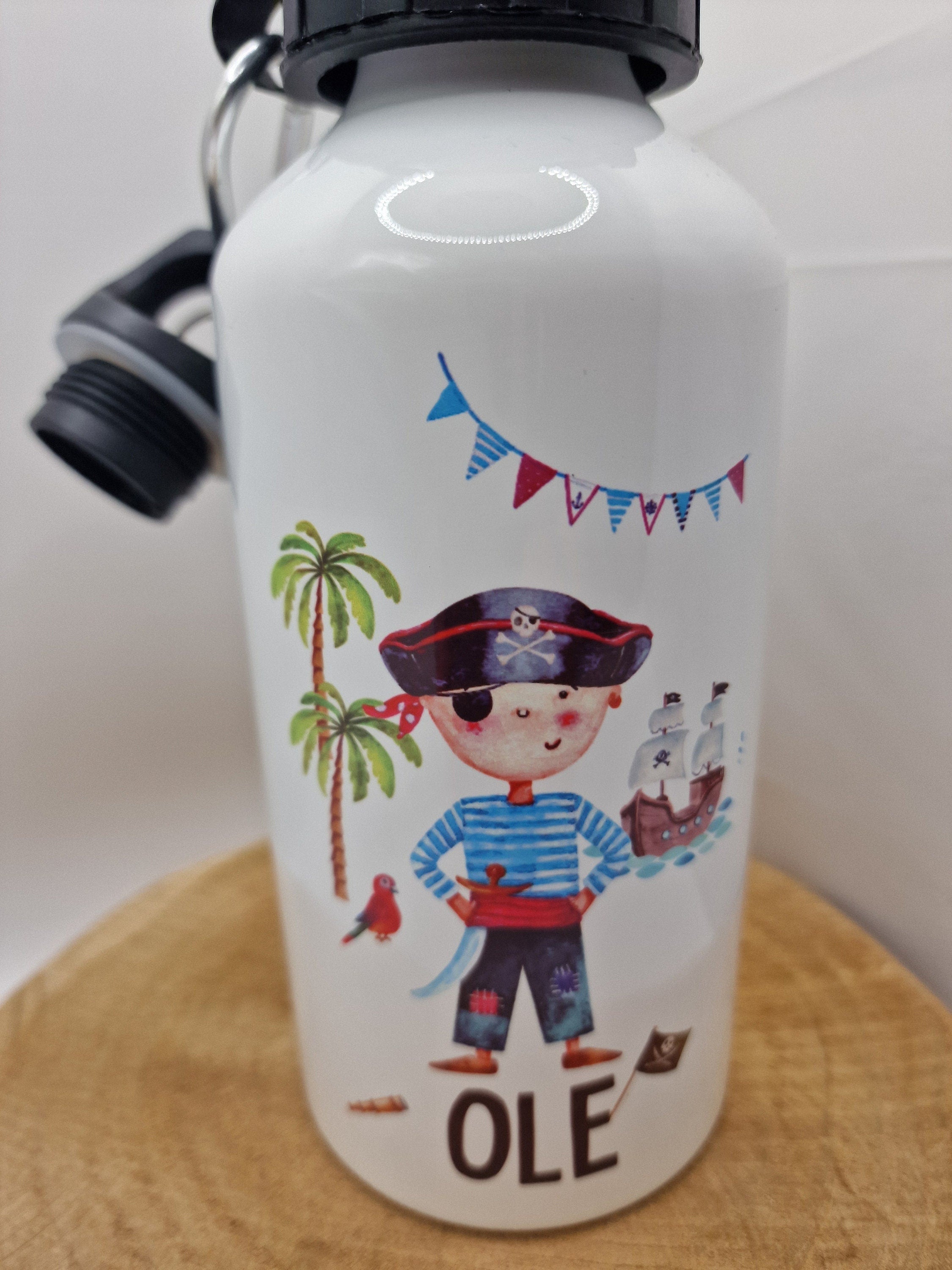 Trinkflasche Pirat Seeräuber Wasserflasche Trinkflasche mit Namen Flasche Personalisierte Flasche grüner Traktor Flasche 500 ml – Water Bottles