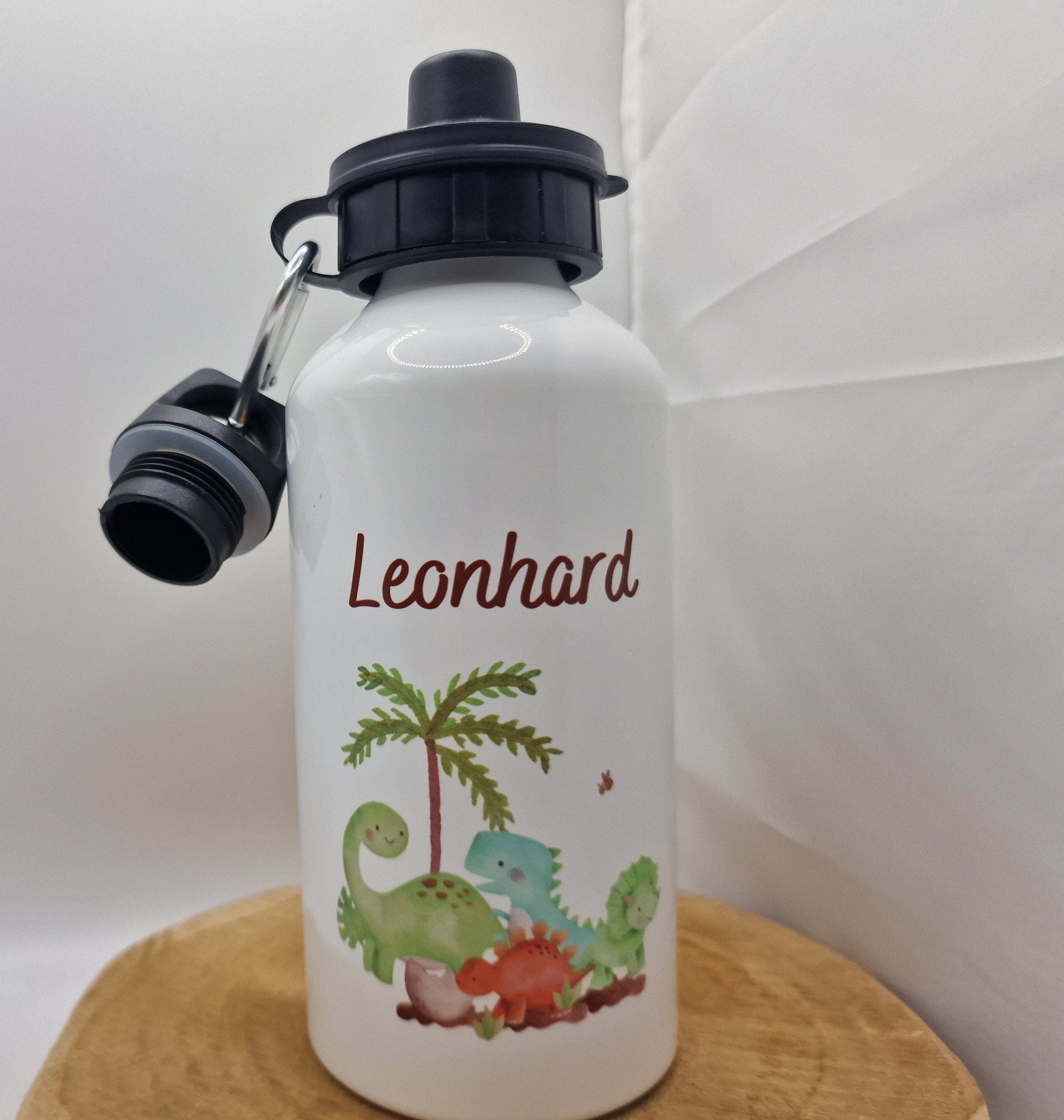 Trinkflasche Wasserflasche personalisiert mit Name Dino Dinosaurier T-Rex