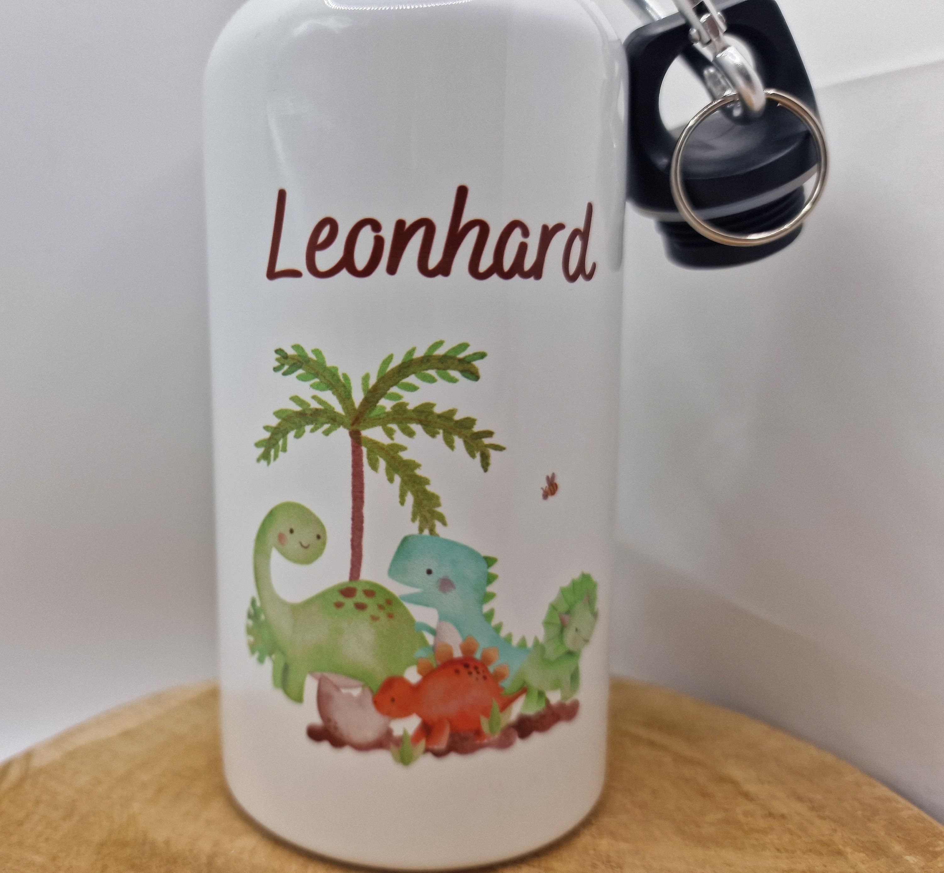 Trinkflasche Wasserflasche personalisiert mit Name Dino Dinosaurier T-Rex