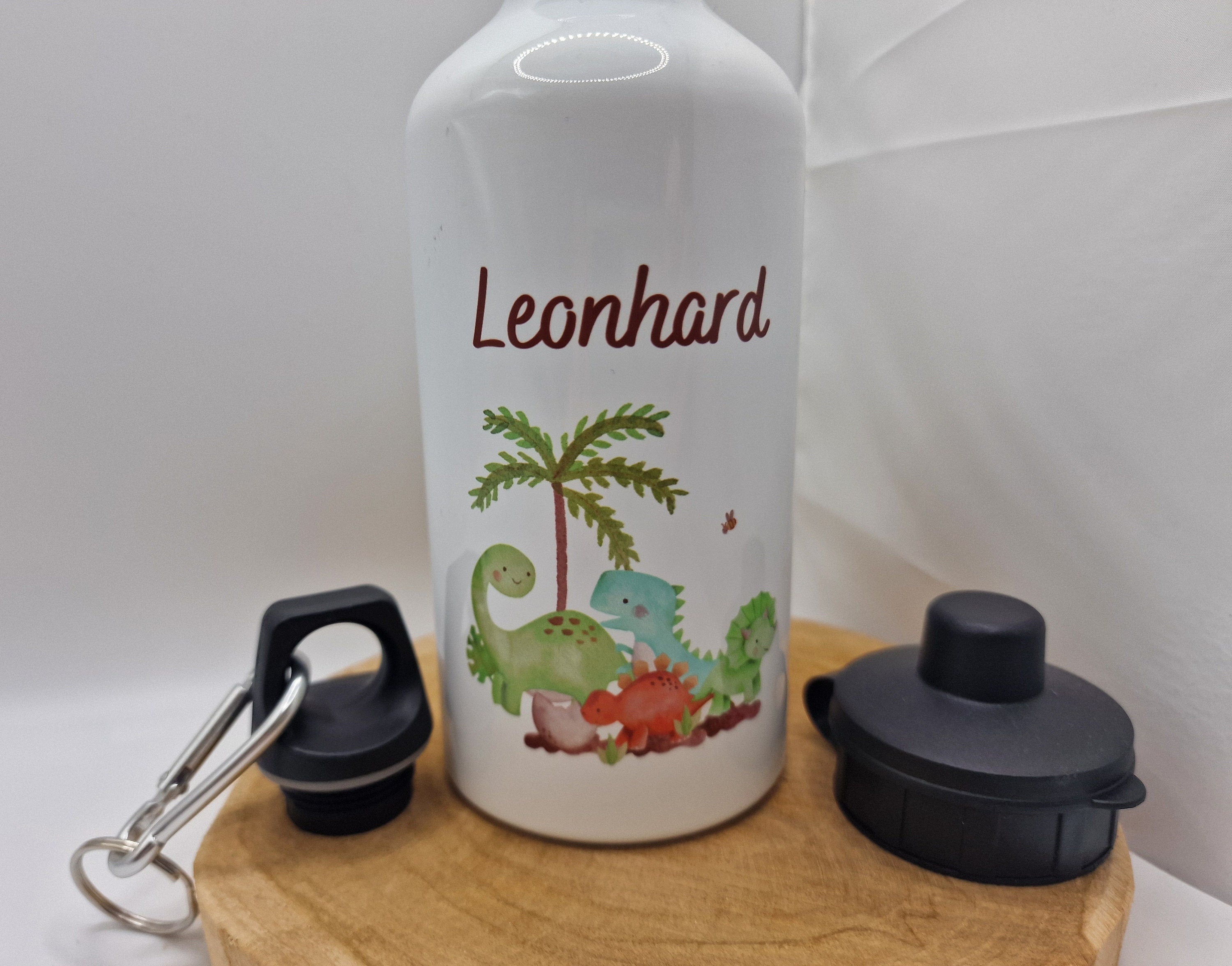 Trinkflasche Wasserflasche personalisiert mit Name Dino Dinosaurier T-Rex