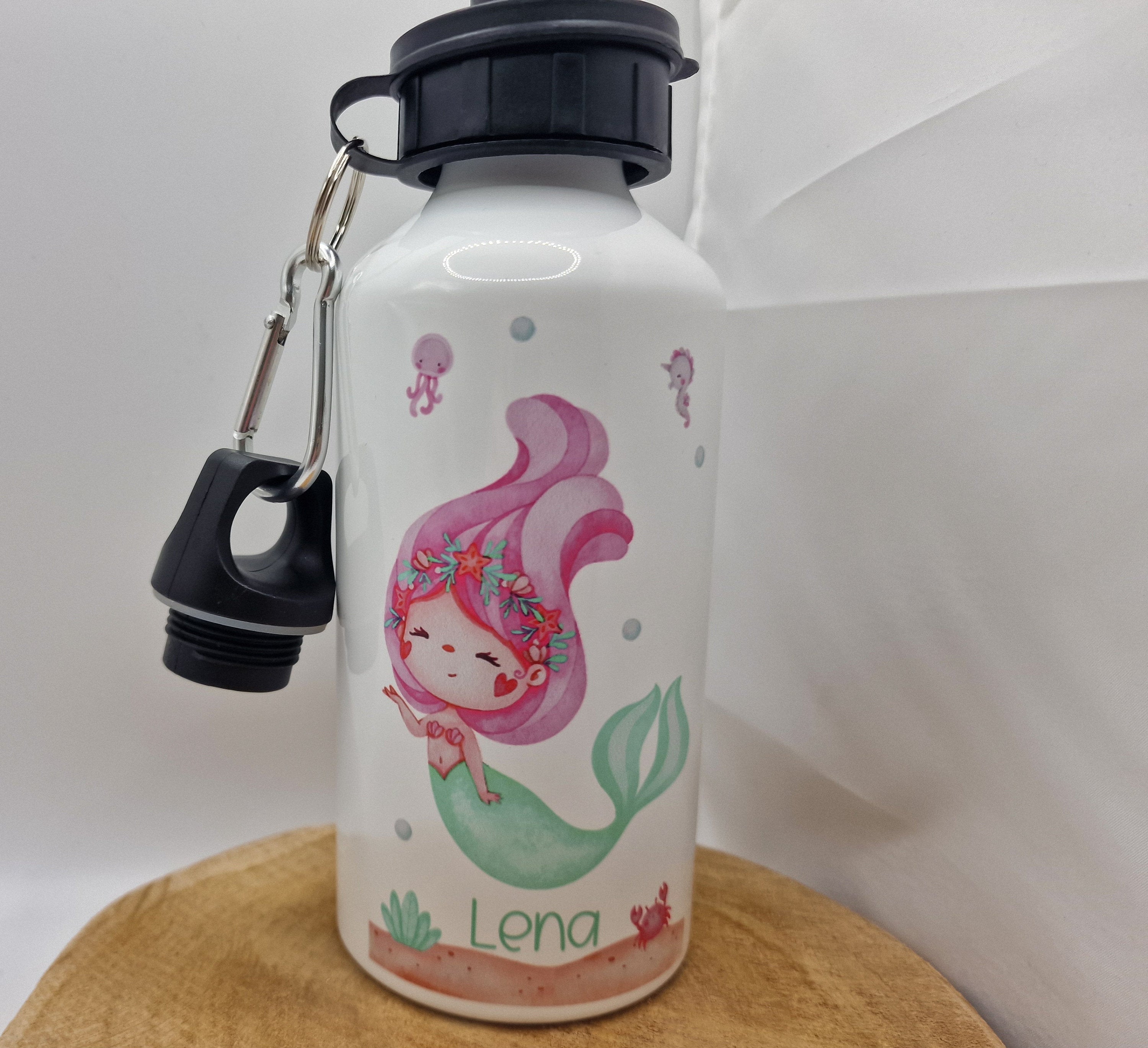 Trinkflasche Wasserflasche personalisiert mit Name Meerjungfrau Nixe Unterwasser