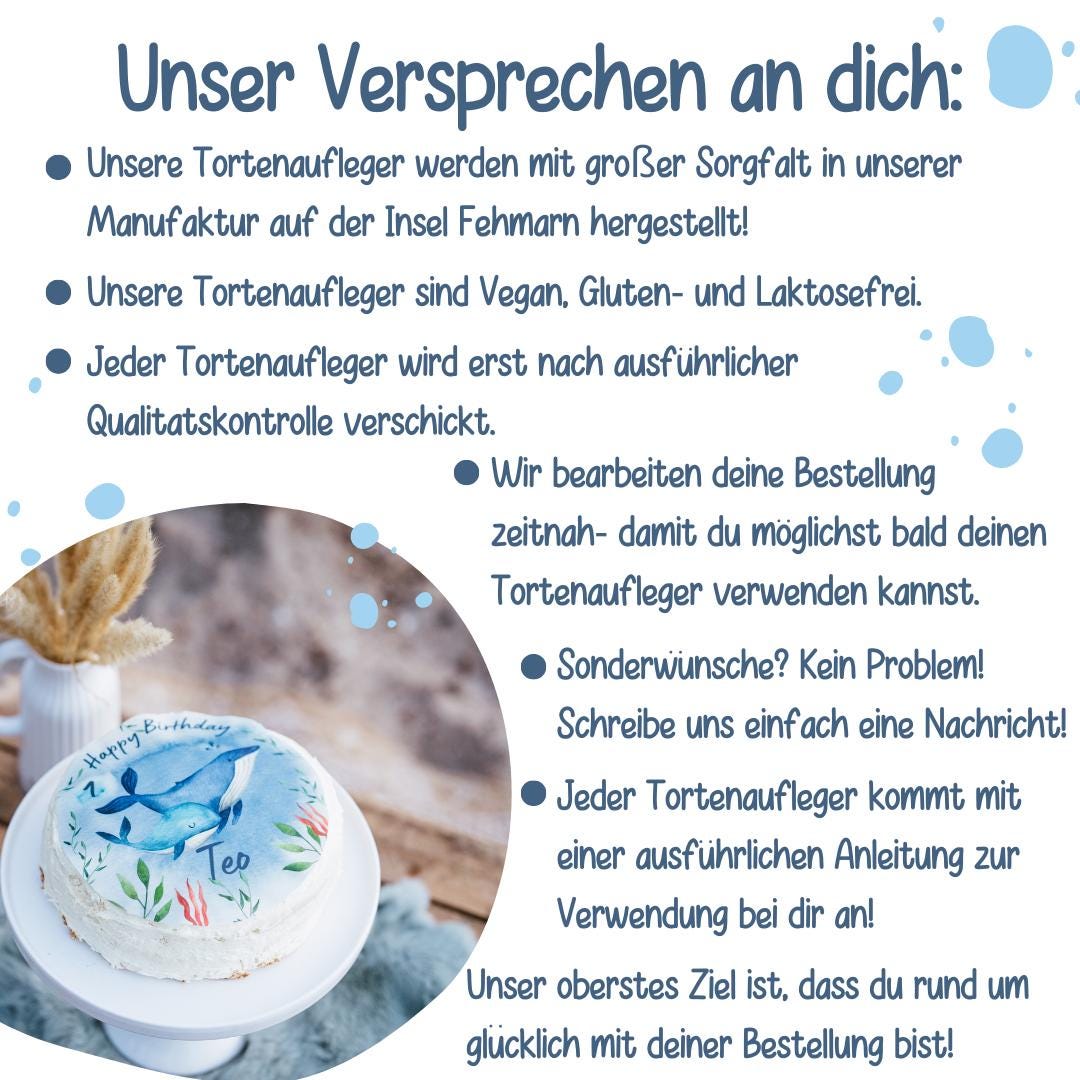 Tortenaufleger Fondant Geburtstag Wal Unterwasser Insel Maritim Meer Strand