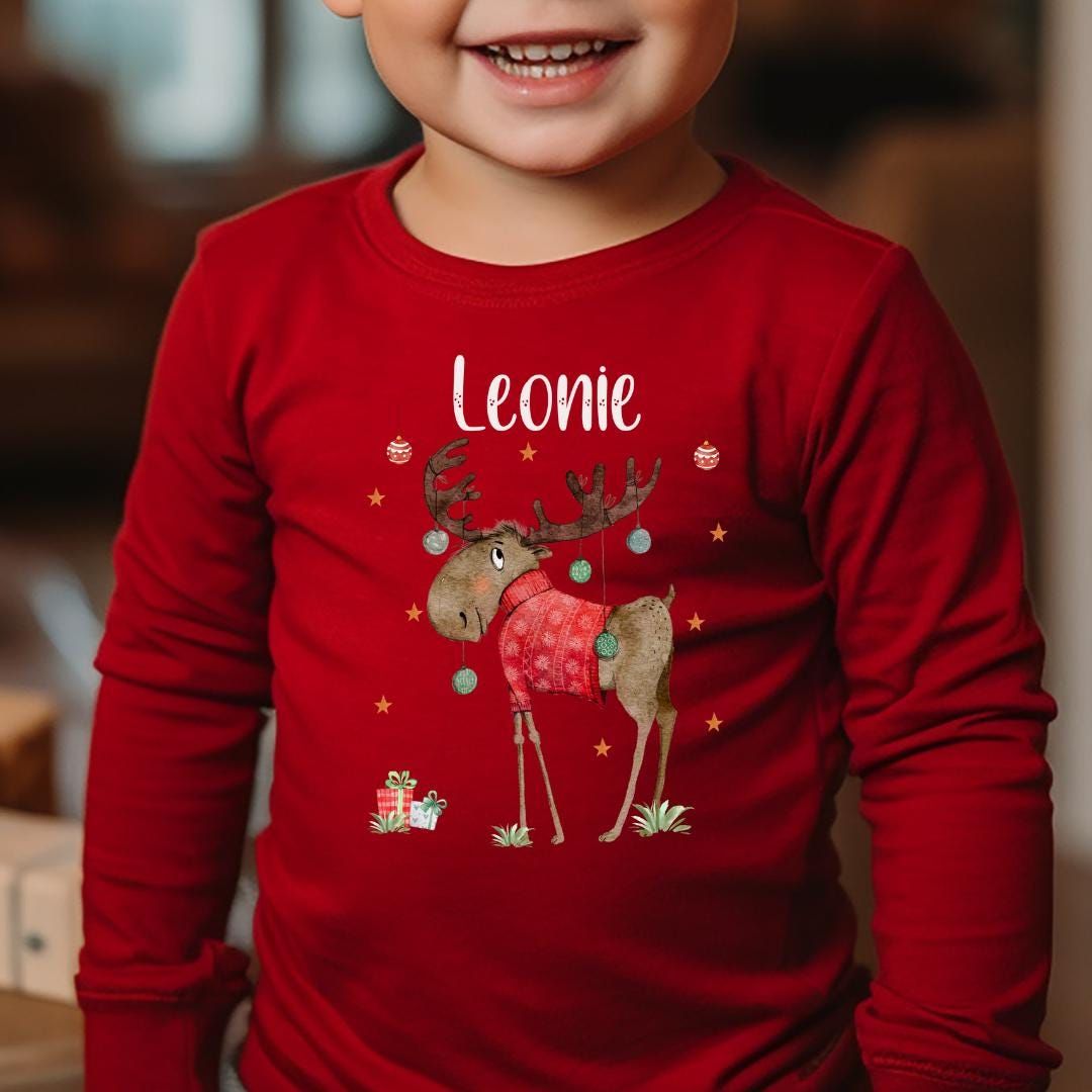 Bügelbild für bunte ien Weihnachten Weihnachtsshirt Weihnachtspullover Weihnachtsbody Weihnachtskleid Rentier Waldtier Weihnachtsbaum