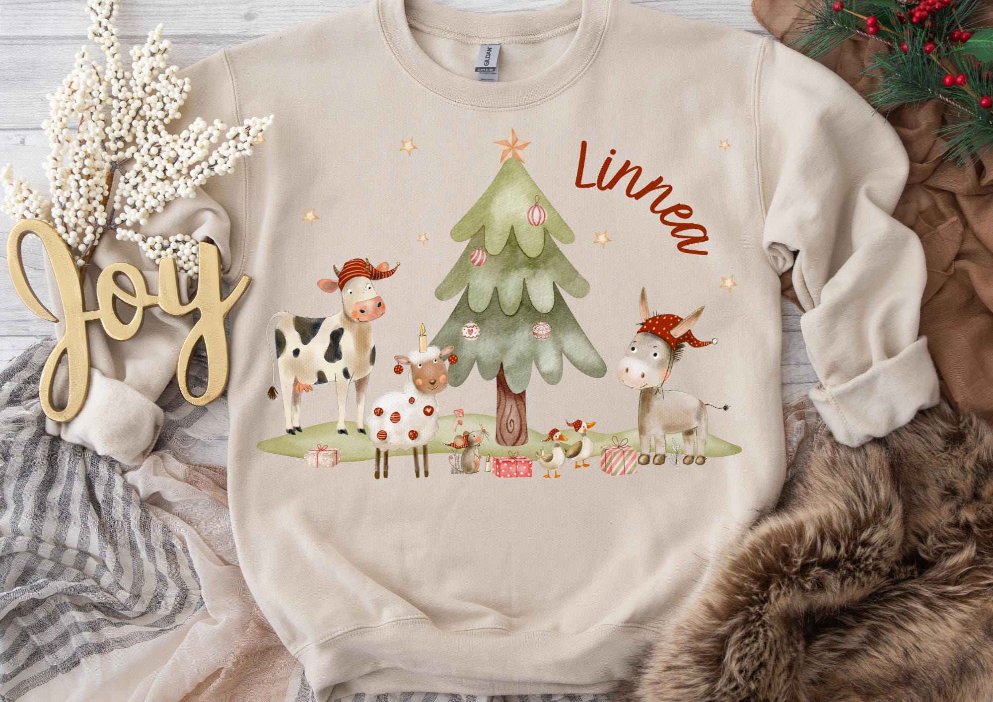 Bügelbild Weihnachten Weihnachtsbügelbild für bunte ien Weihnachtsshirt Weihnachtspullover Weihnachtsbody Weihnachtskleid Bauernhof