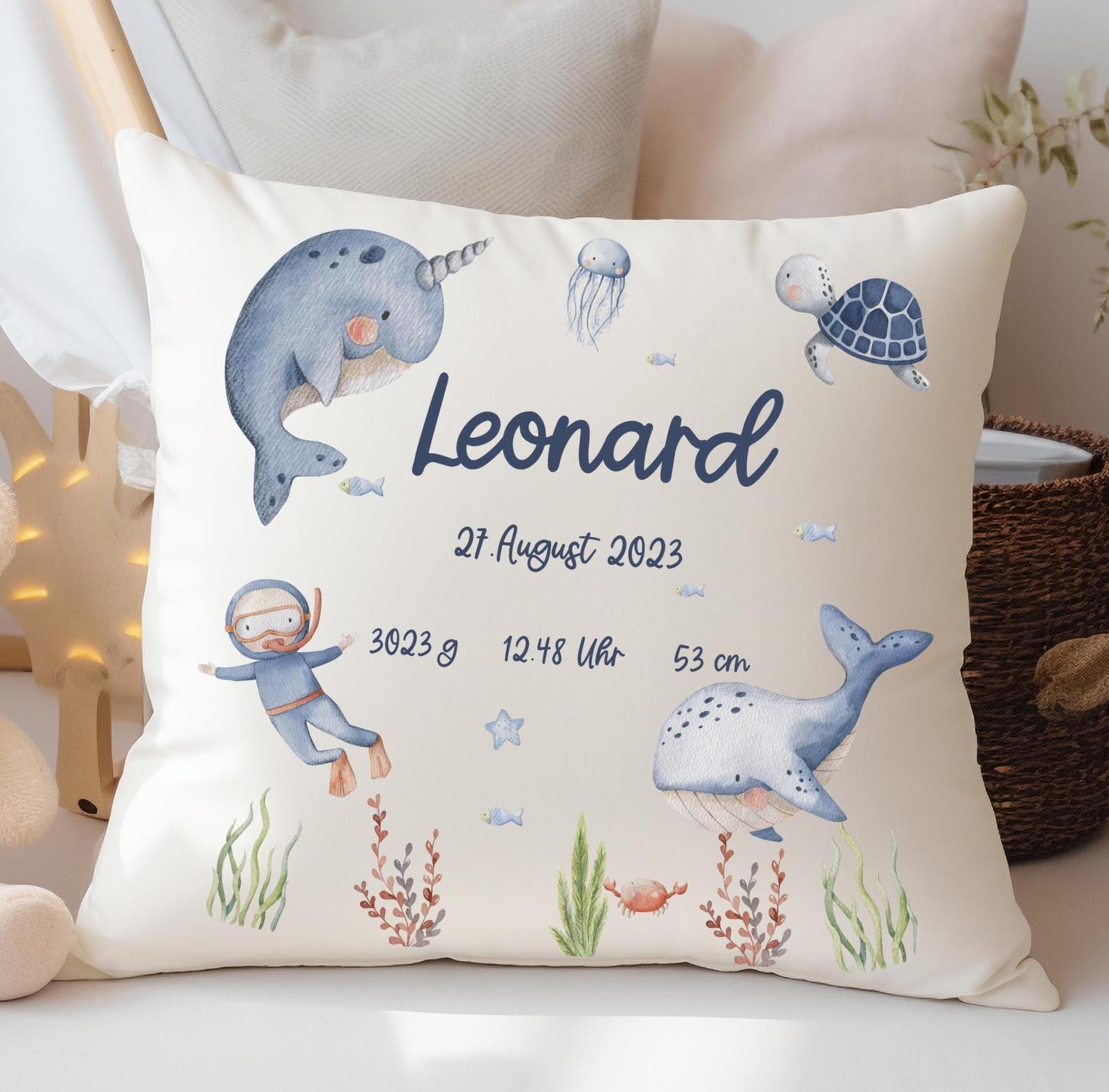 personalisiertes Babykissen Neugeborenen Geschenk personalisierte Geburtsgeschenke Geschenk zur Taufe Geburtsgeschenk individuell personalisiertes Kuschelkissen Taufgeschenk Baby Babykissen individuell personalisiertes Kinderkissen