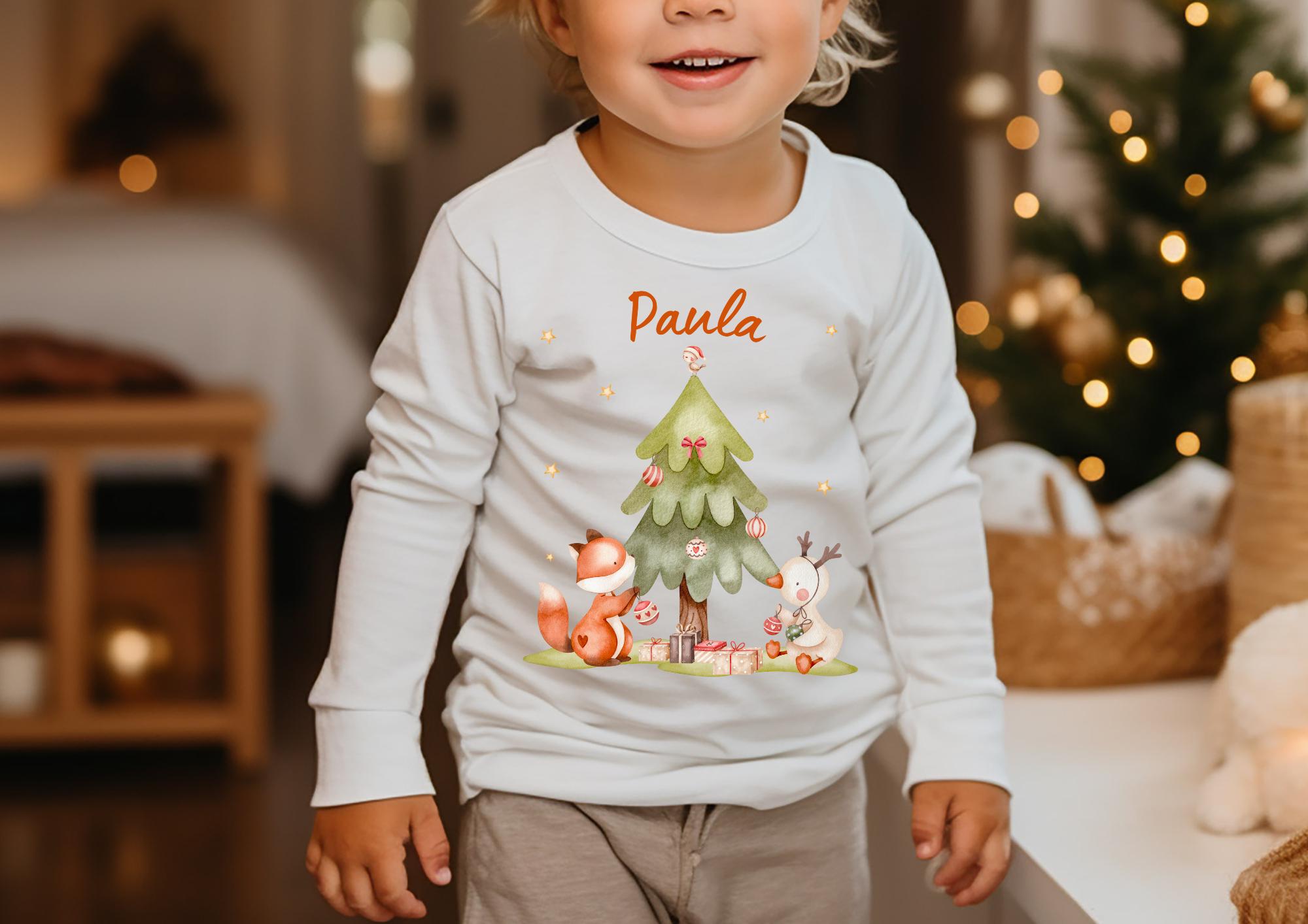 Bügelbild Weihnachten für bunte ien Weihnachtsshirt Weihnachtspullover Weihnachtsbody Weihnachtskleid Waldtiere Fuchs – Patches