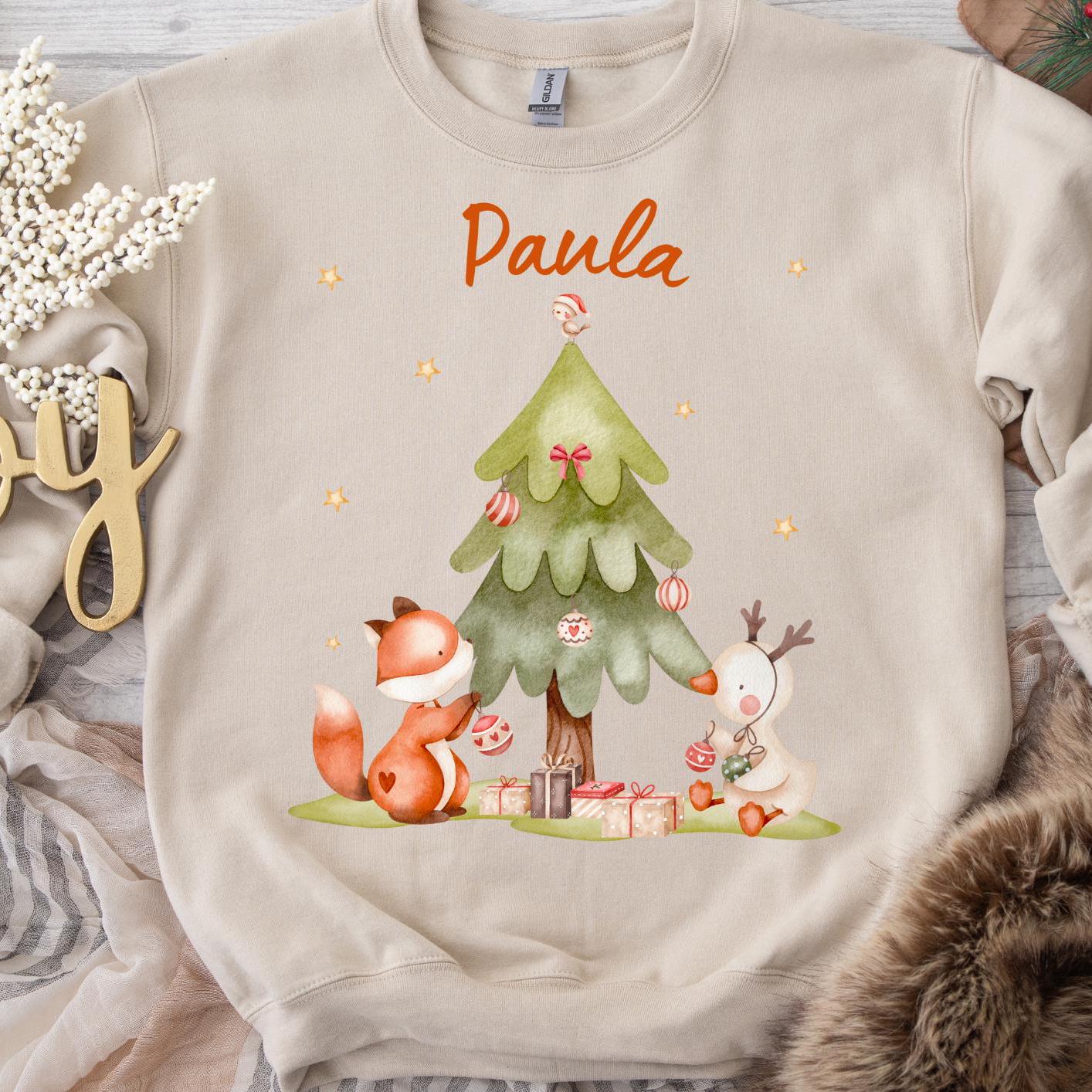 Bügelbild Weihnachten für bunte ien Weihnachtsshirt Weihnachtspullover Weihnachtsbody Weihnachtskleid Waldtiere Fuchs – Patches