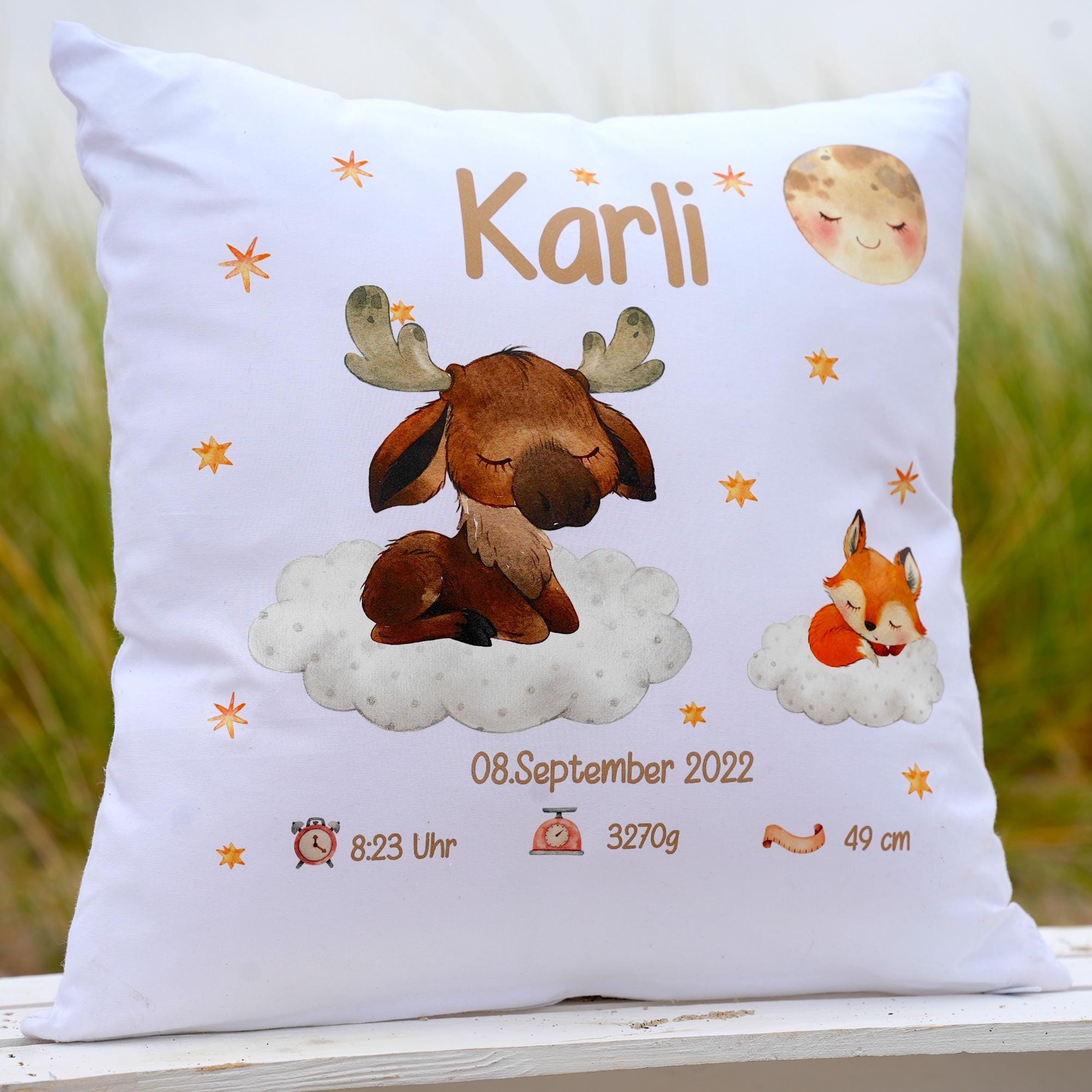 personalisiertes Babykissen Neugeborenen Geschenk personalisierte Geburtsgeschenke Geschenk zur Taufe Geburtsgeschenk individuell personalisiertes Kuschelkissen Taufgeschenk Baby Babykissen individuell personalisiertes Kinderkissen