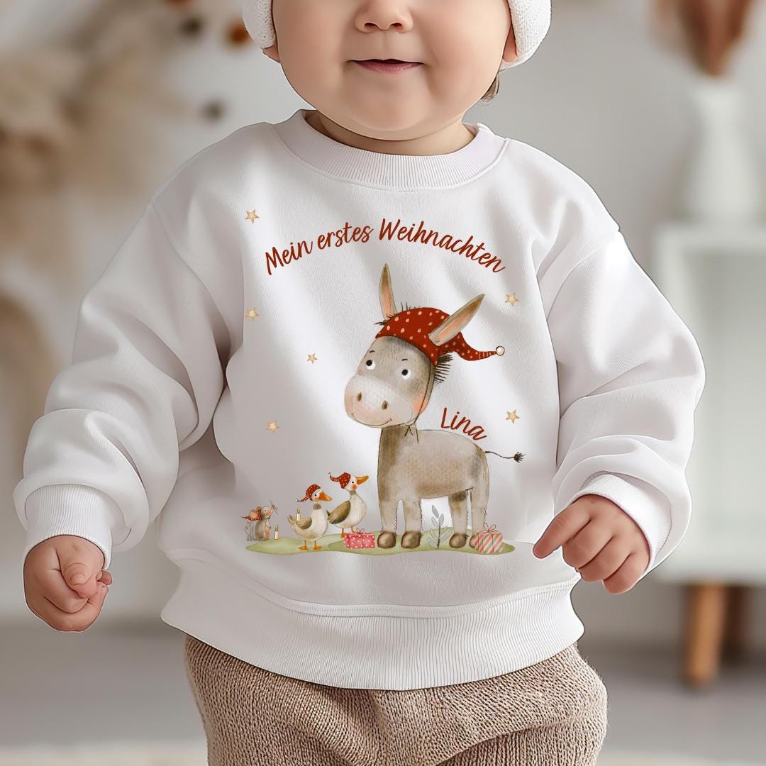 Babypullover
Weihnachtsshirt Kinder
Weihnachtsoutfit 
Langarmshirt Weihnachten
Erstes Weihnachten