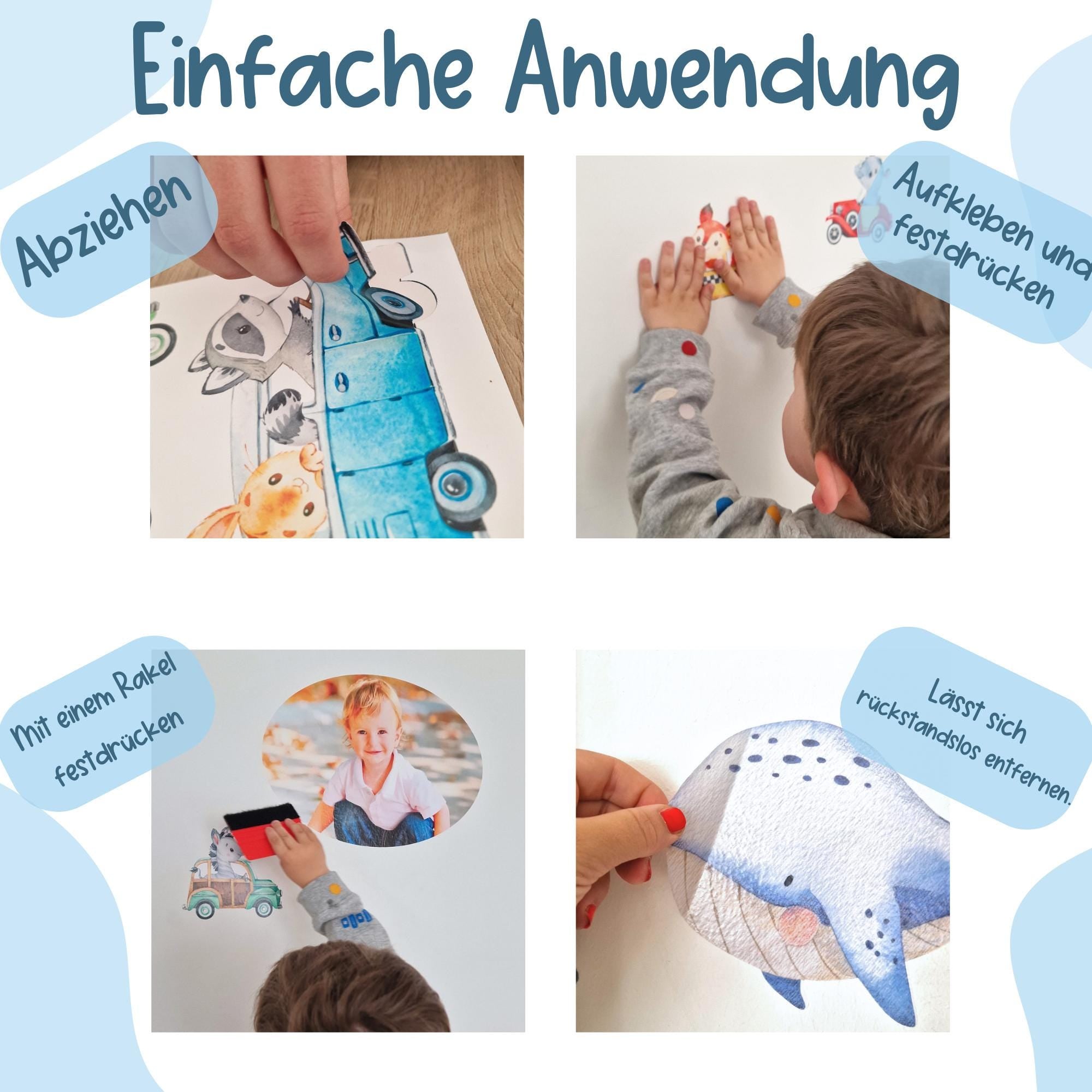 Wandtatoo Wandbild mit Foto Wandaufkleber zimmer personalisiert Feuerwehr Rettungsfahrzeuge für das Babyzimmer