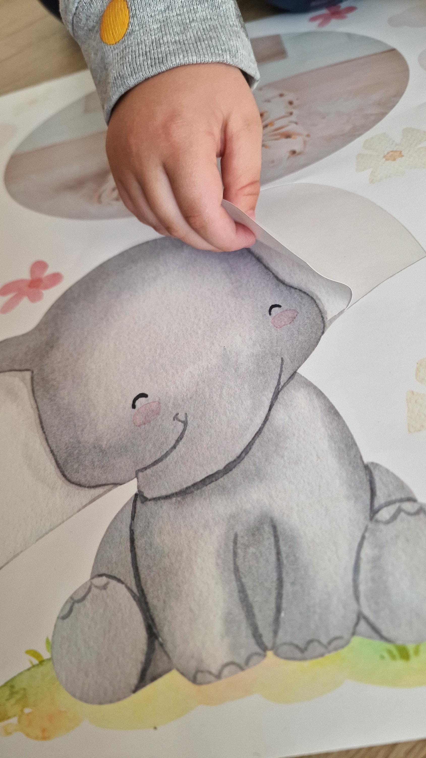 Wandtatoo Wandbild mit Foto Wandaufkleber zimmer personalisiert Safaritiere Giraffe Löwe Dschungeltiere für das Babyzimmer – Wall Decals & Murals