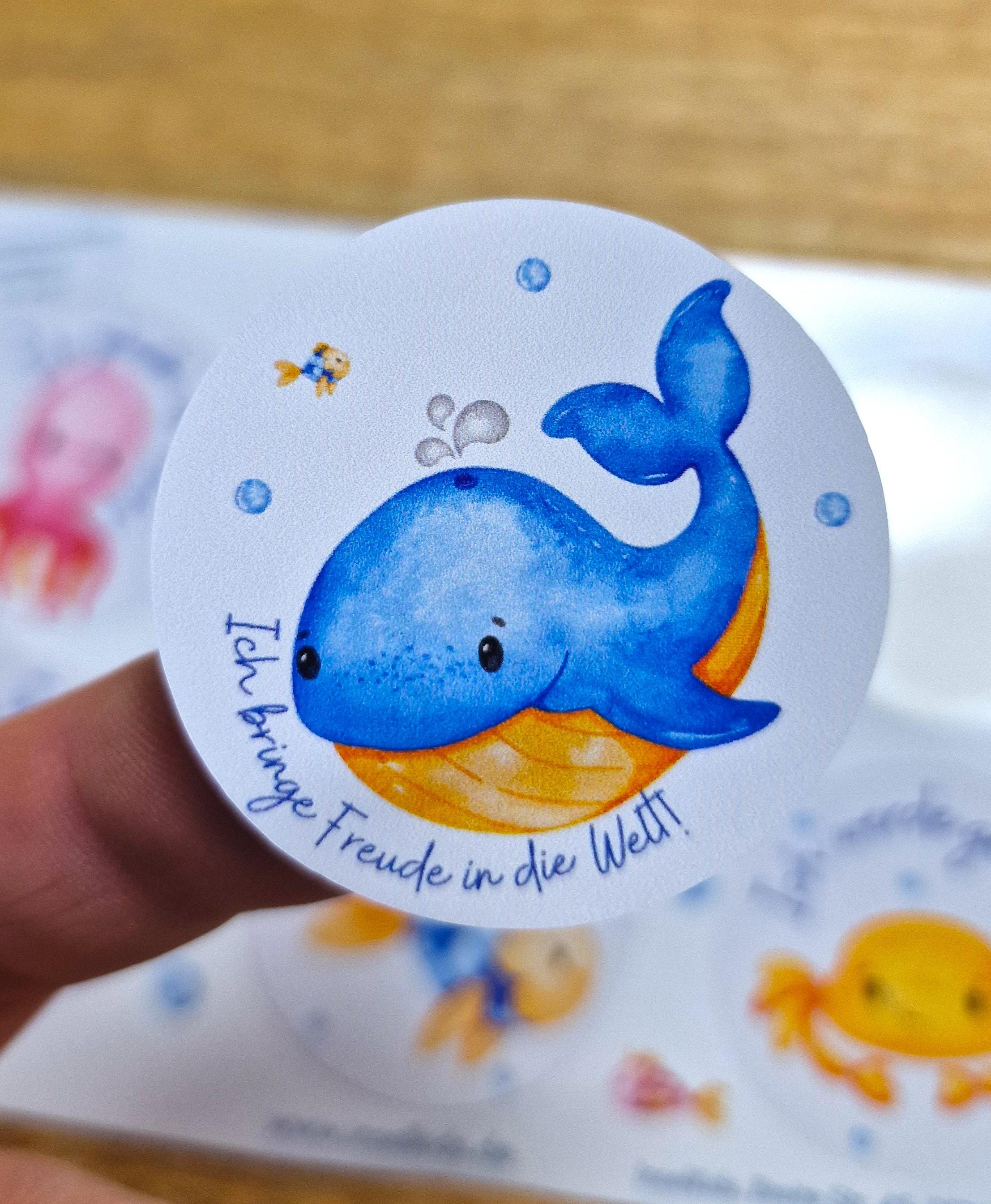 Wasserfeste Spühlmaschinenfeste Sticker Aufkleber Affirmationen UV-beständig Wasserfest / Für Trinkflasche Brotdose Fahrrad Wal Meerestiere – Stickers
