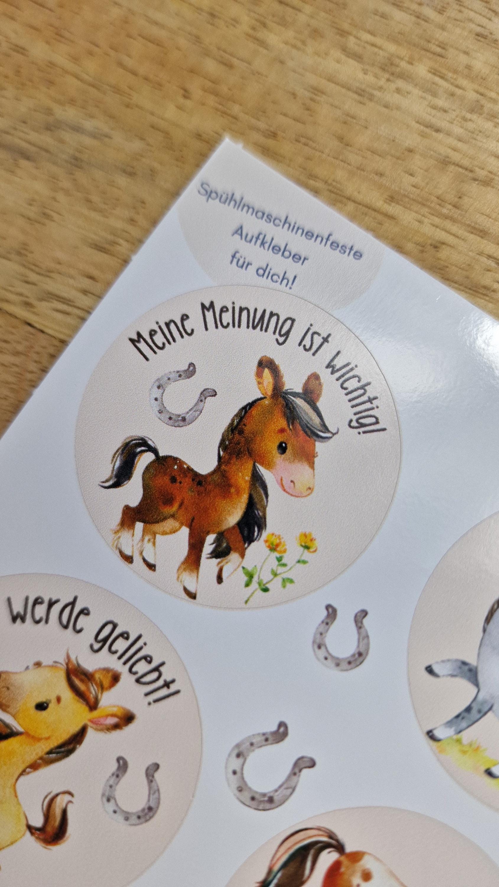 Wasserfeste Spühlmaschinenfeste Sticker Aufkleber Affirmationen UV-beständig Wasserfest / Für Trinkflasche Pferde Pony