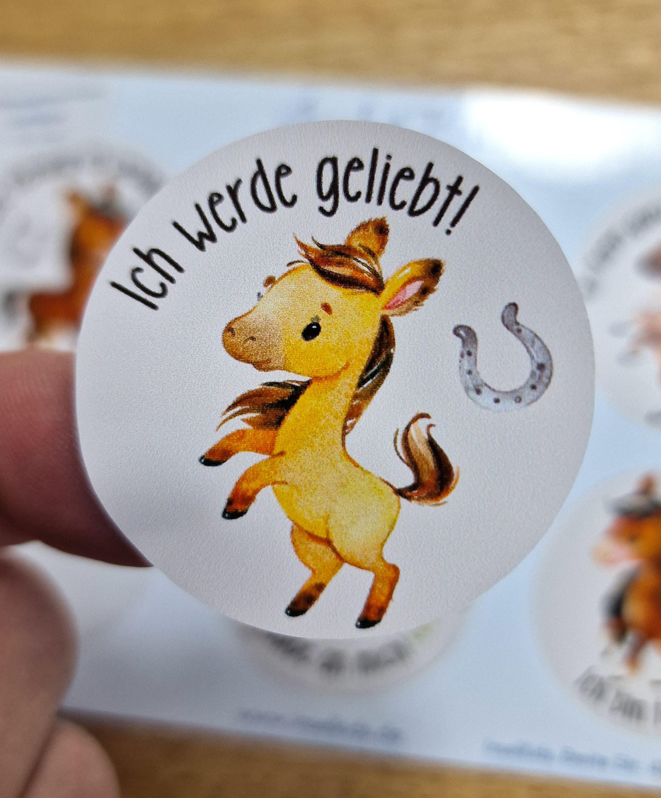 Wasserfeste Spühlmaschinenfeste Sticker Aufkleber Affirmationen UV-beständig Wasserfest / Für Trinkflasche Pferde Pony