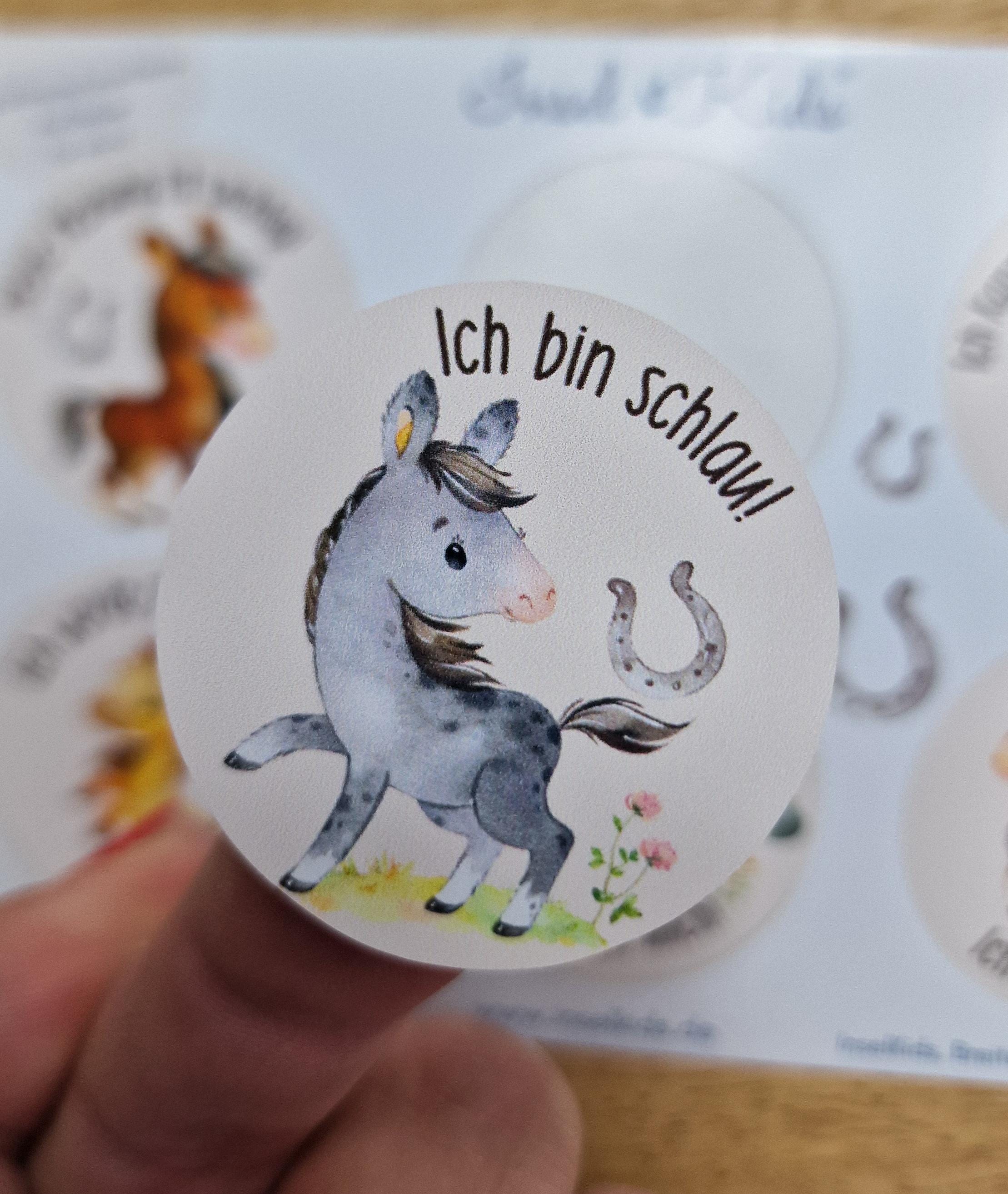Sticker Affirmationen – Pferde & Pony Motiv – spülmaschinenfest und wasserfest – für Brotdose, Schulstart, Einschulung, Flasche – Stickers