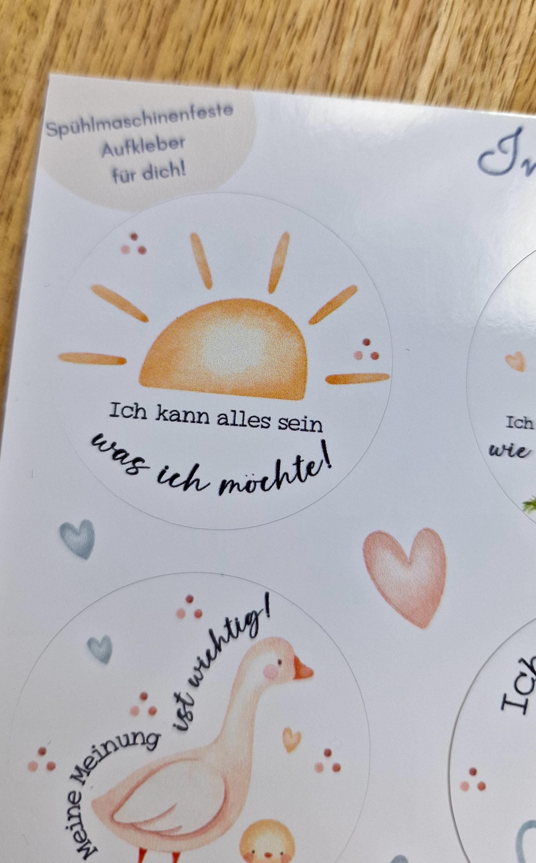 Wasserfeste Spühlmaschinenfeste Sticker Aufkleber Affirmationen UV-beständig Wasserfest / Für Trinkflasche Bär Regenbogen – Stickers