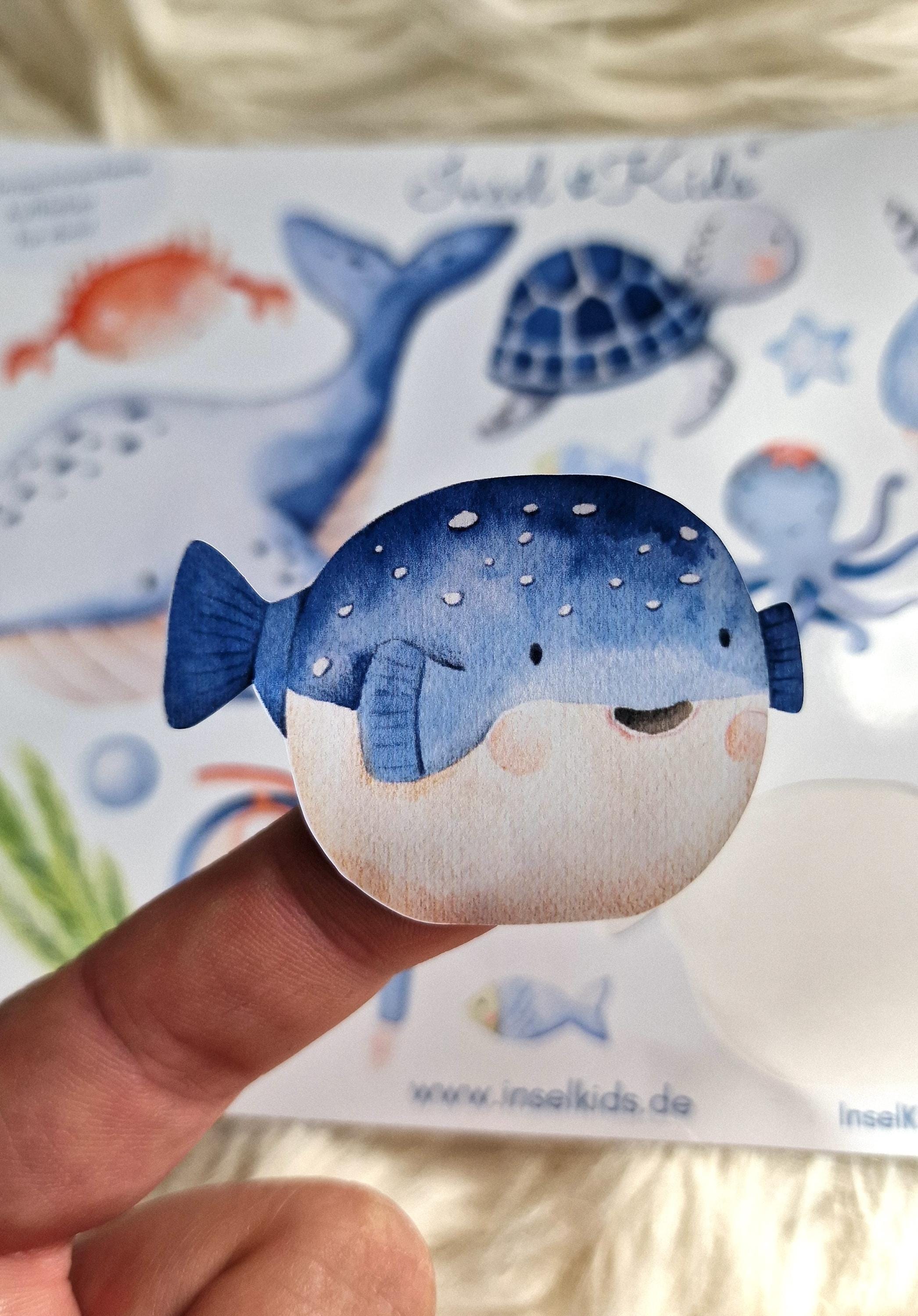 Sticker Wal & Meerestiere – wasserfest und spülmaschinenfest – für Flasche, Brotdose und Helm – Stickers