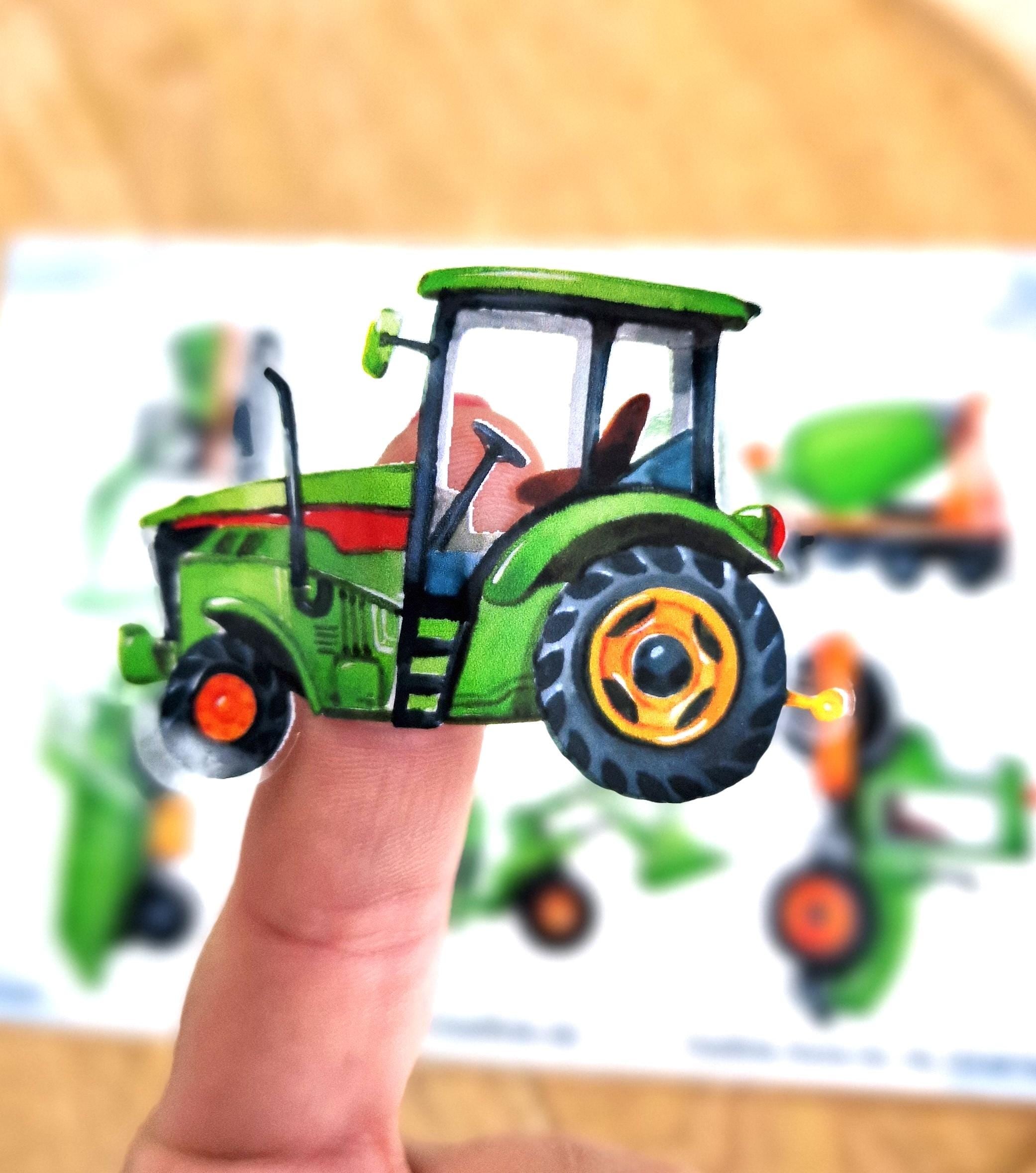 Sticker-Set Bagger & Traktor – wasserfest und spülmaschinenfest – für Brotdose, Flasche und Kita – Baustellenfahrzeuge – Stickers