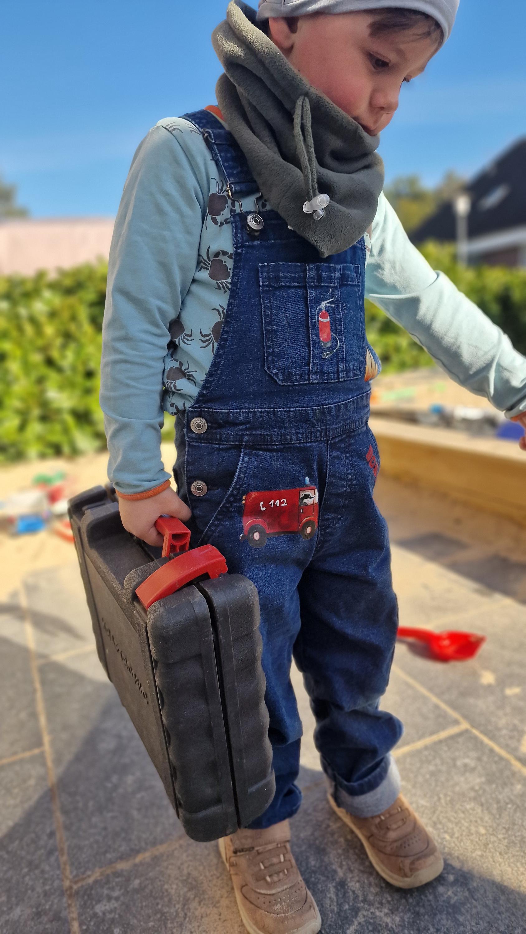 Set Bügelbild Applikation zum Veredeln von Shirts Hosen Kleidung DTF Druck Applizierung Feuerwehr Feuerwehrauto Tatütata