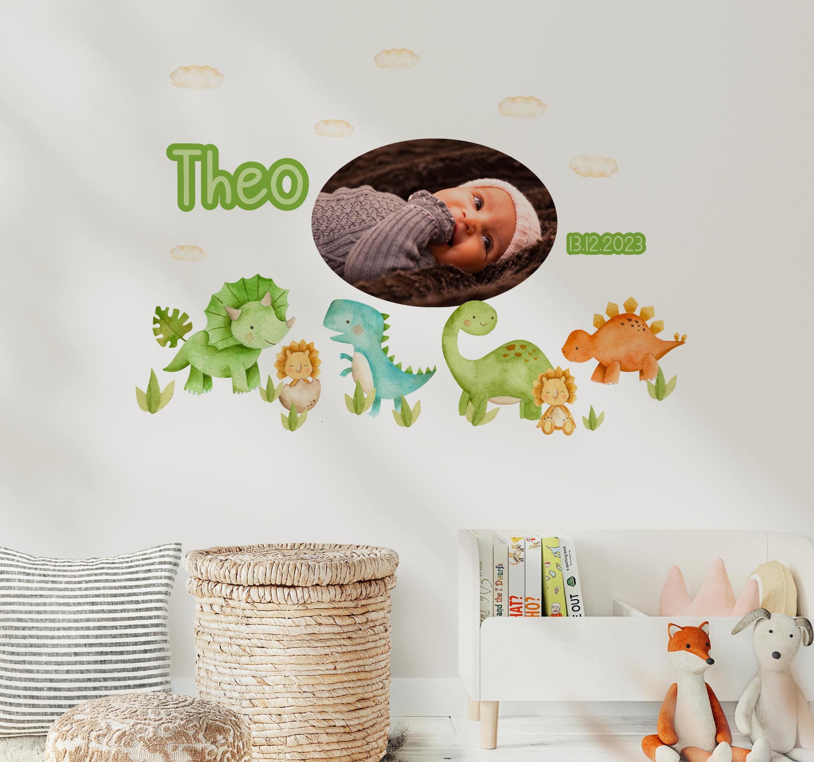 Wandtatoo Wandbild mit Foto Wandaufkleber zimmer personalisiert Dinosaurier Dinos für das Babyzimmer – Wall Decals & Murals