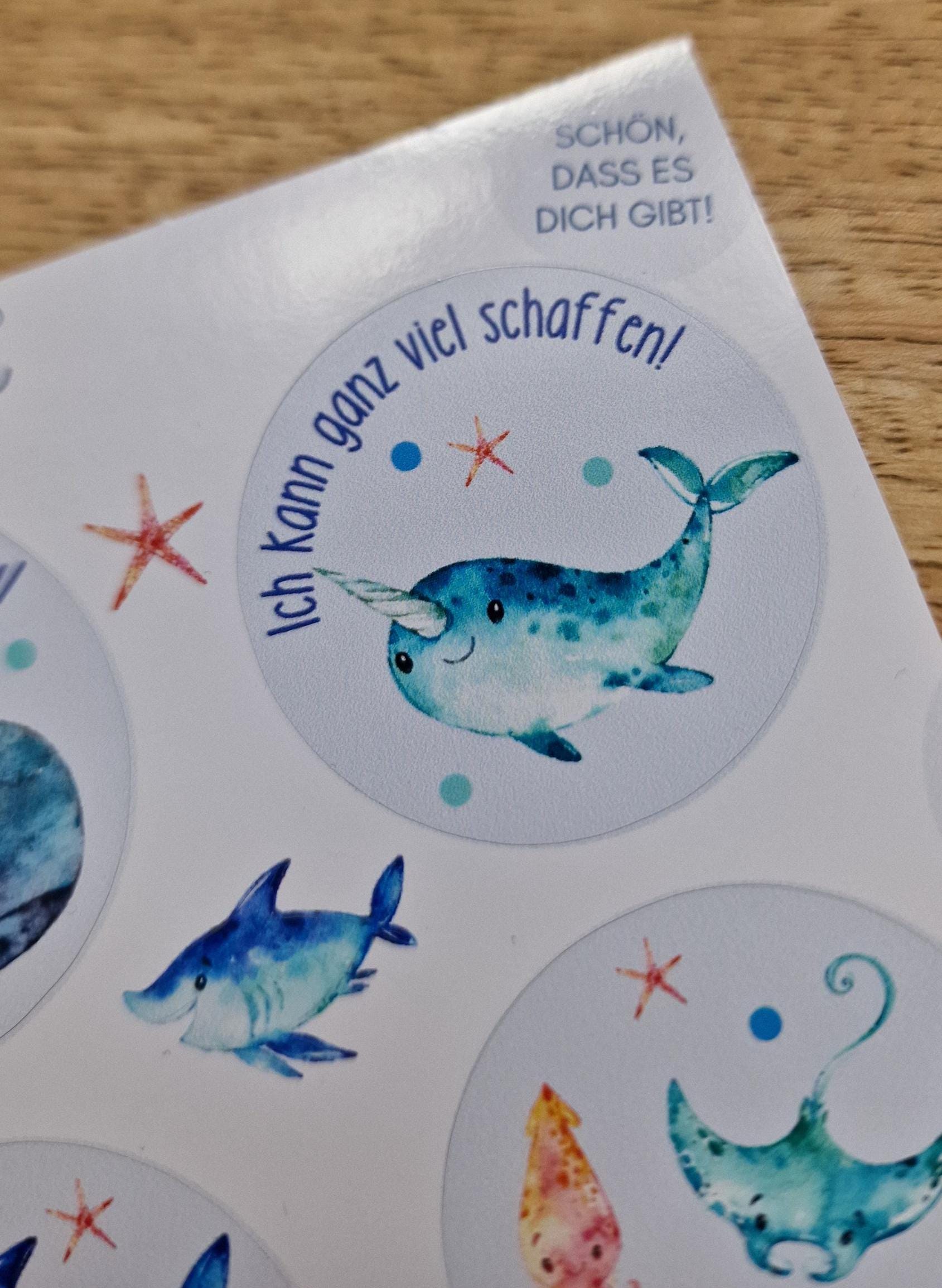 Wasserfeste Spühlmaschinenfeste Sticker Aufkleber Affirmationen UV-beständig Wasserfest / Für Trinkflasche Brotdose Fahrrad Wal Meerestiere