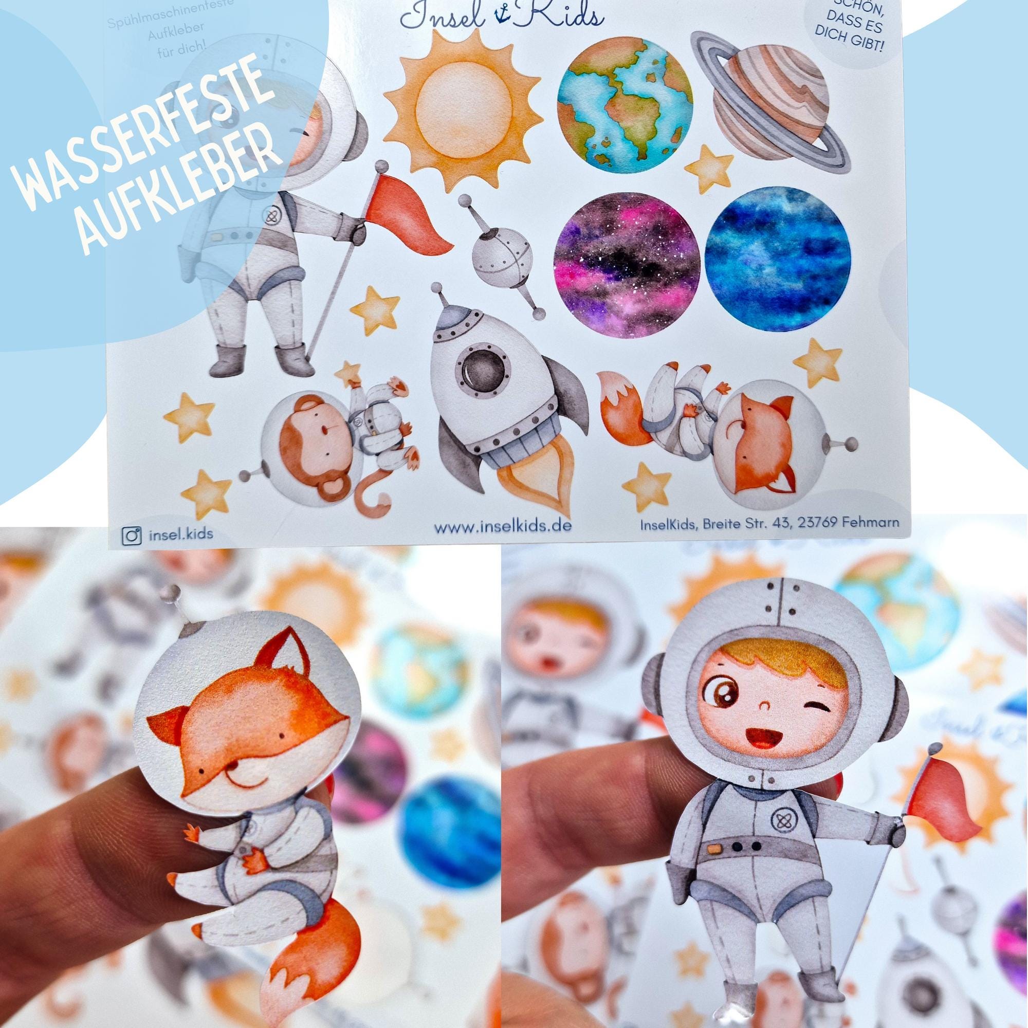 Aufkleber Vinyl– personalisierte Sticker – wasserfest & spülmaschinengeeignet – Etiketten für Brotdose, Trinkflasche, Kita Schule – Stickers