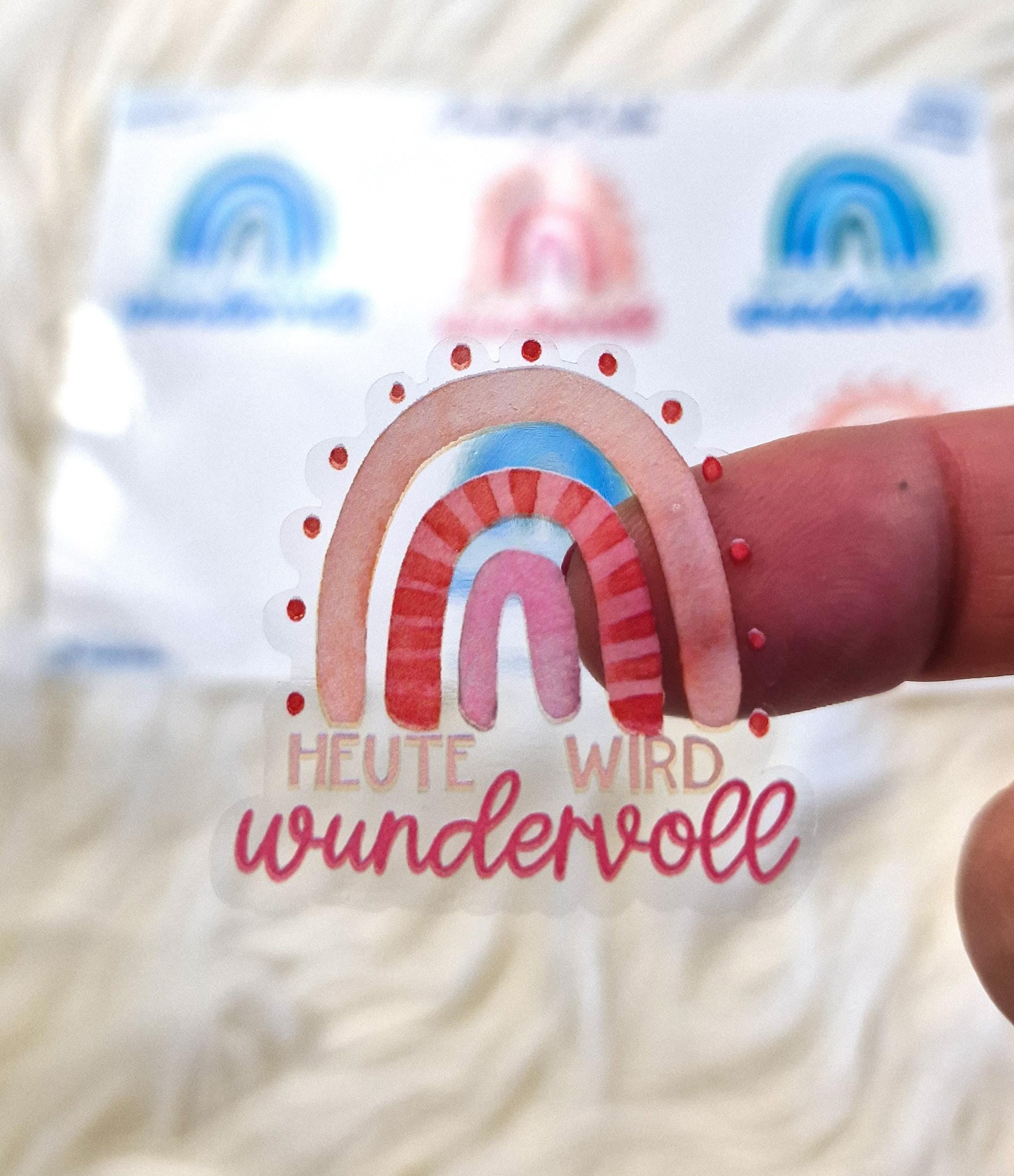 Wasserfeste Spühlmaschinenfeste Sticker Transparent Aufkleber UV-beständig Wasserfest / Für Trinkflasche Brotdose Fahrrad wundervoll