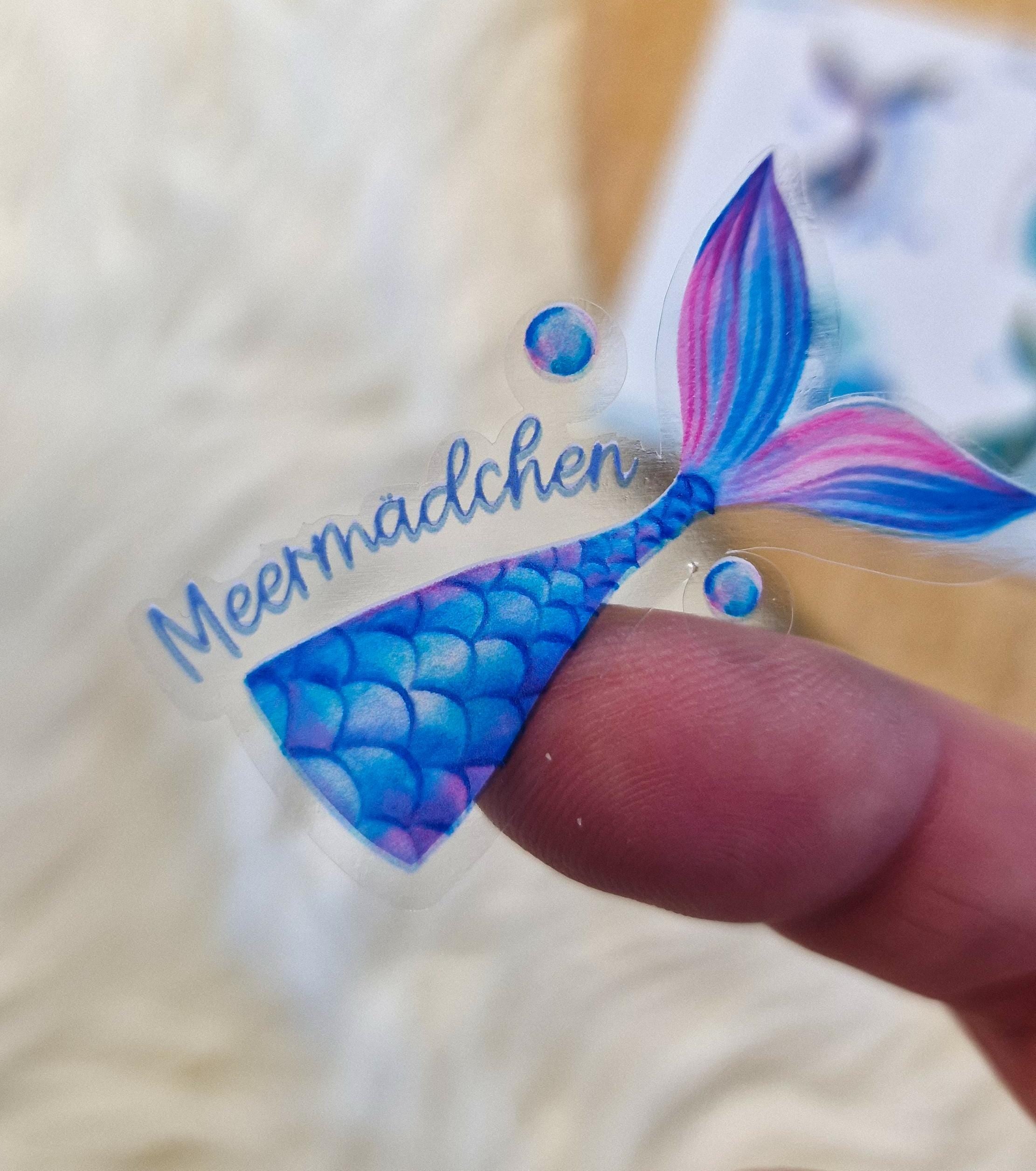 Wasserfeste Spühlmaschinenfeste Sticker Transparent Aufkleber UV-beständig Wasserfest / Für Trinkflasche Brotdose Fahrrad Meerjungfrau