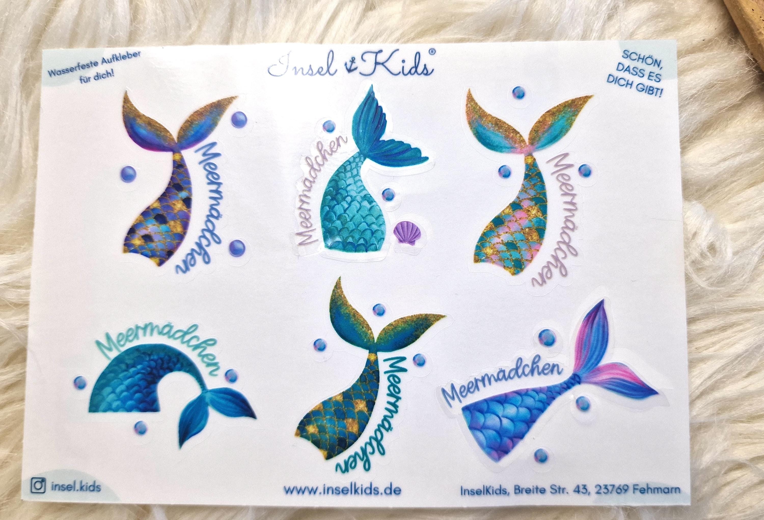 Wasserfeste Spühlmaschinenfeste Sticker Transparent Aufkleber UV-beständig Wasserfest / Für Trinkflasche Brotdose Fahrrad Meerjungfrau