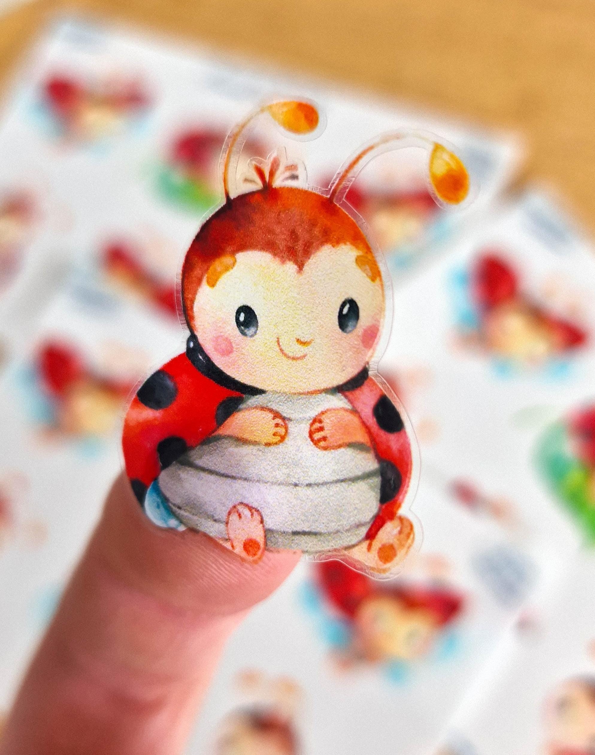Personalisierter Sticker Marienkäfer für Kinder wasserfest spülmaschinenfest Aufkleber Brotdose Trinkflasche Kita Einschulung Fahrrad