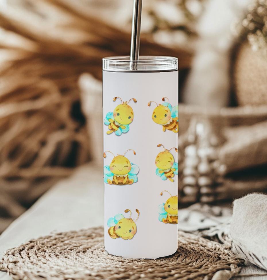 Sticker Biene – wasserfest & spülmaschinenfest – Aufkleber für Brotdose, Flasche und Fahrrad – Vinyl Sticker Set – A6/A5/A4 – Stickers