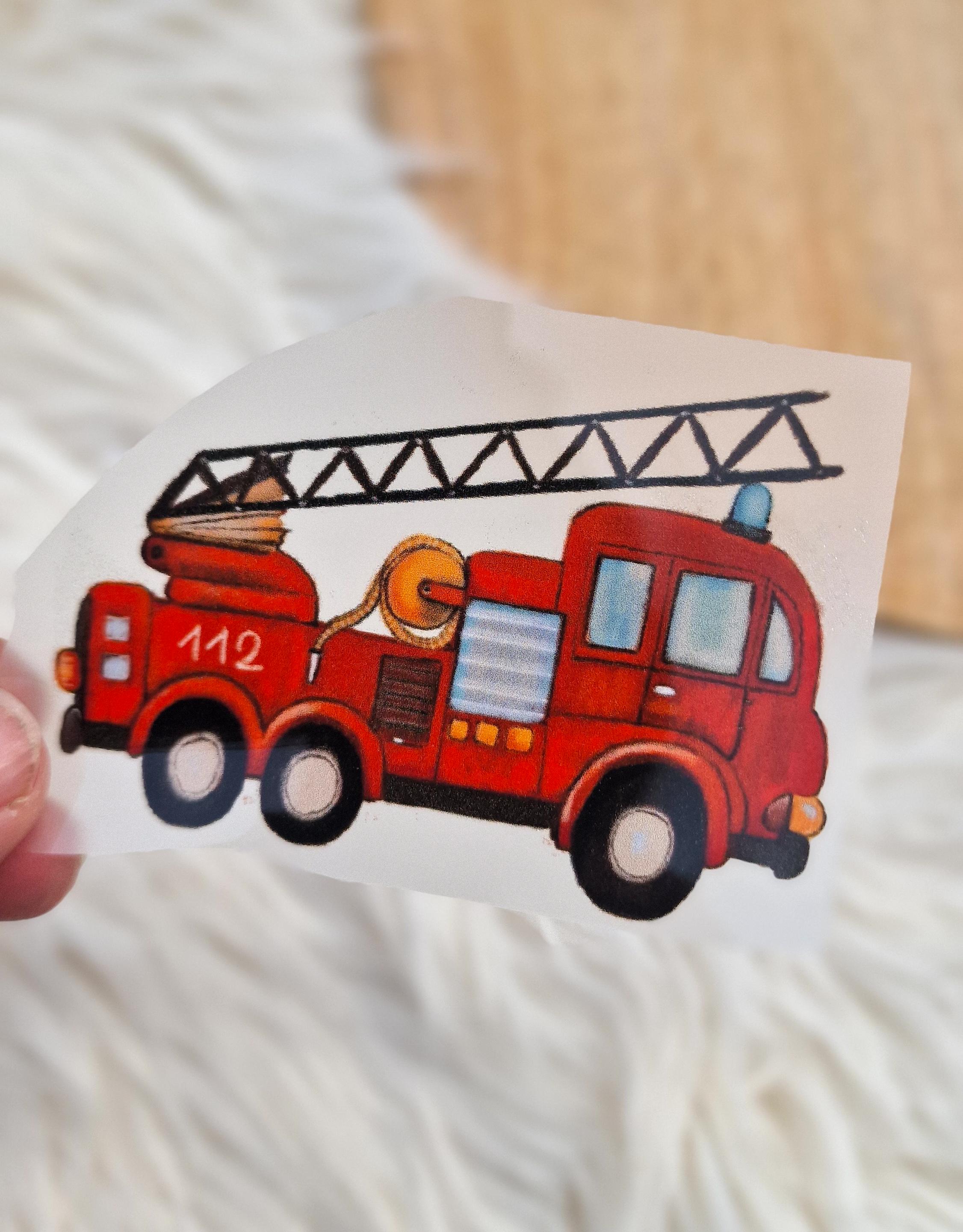 Set Bügelbild Feuerwehr Polizei Applikation Fahrzeuge Autos Dschungeltiere Waldtiere zum Veredeln von Shirts Hosen Kleidung DTF Druck