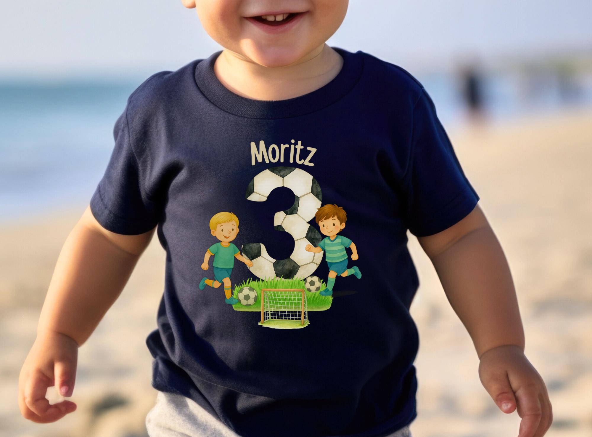 Fußball Geburtstagsshirt mit Name & Zahl – 3. Geburtstag personalisiert – Shirt Fußballparty – T-shirts