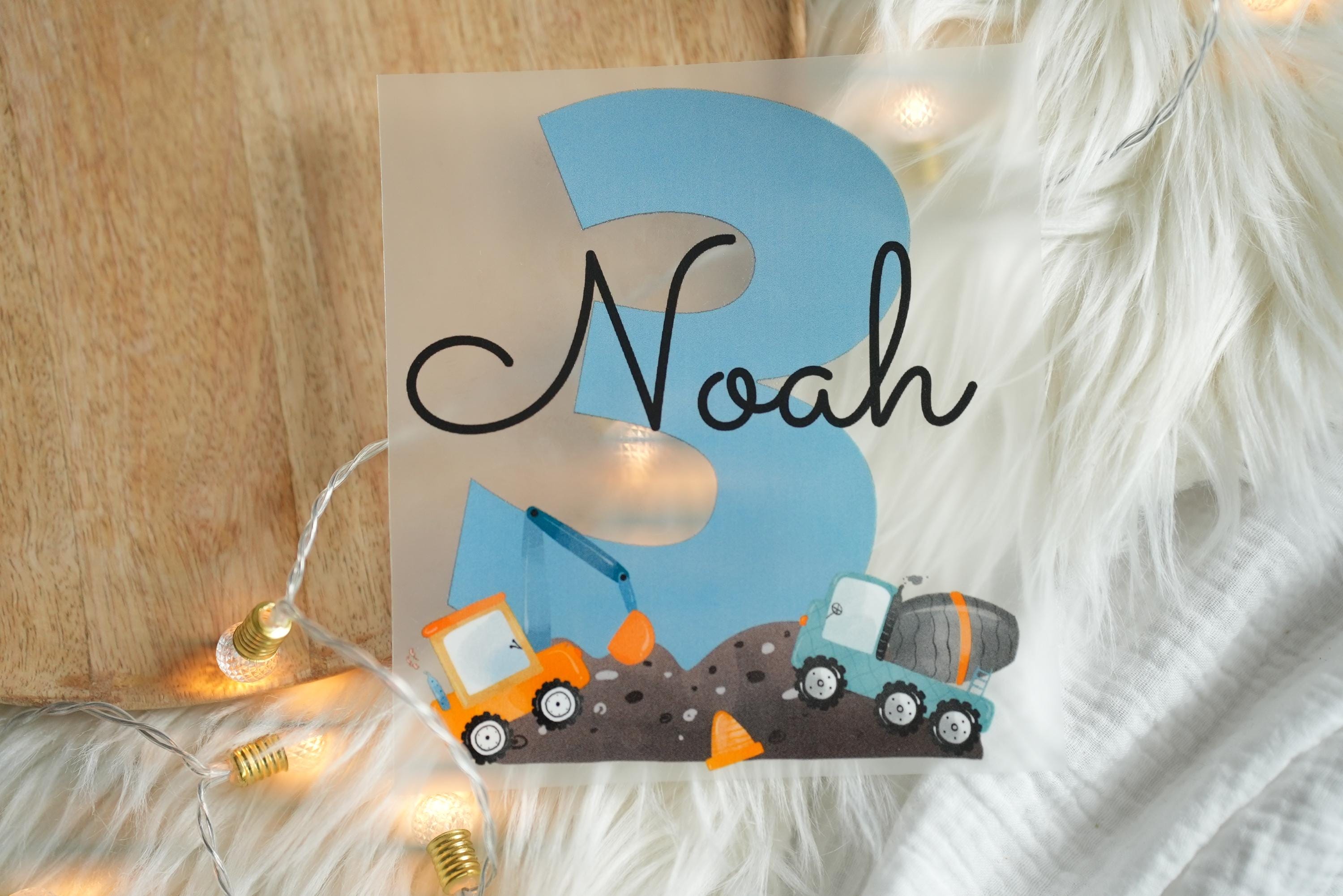 Bügelbild Bagger Geburtstag – personalisiert mit Name & Alter – Baustelle Shirt – A4 A5 DIY Aufbügler geburtstag – Appliques & Patches