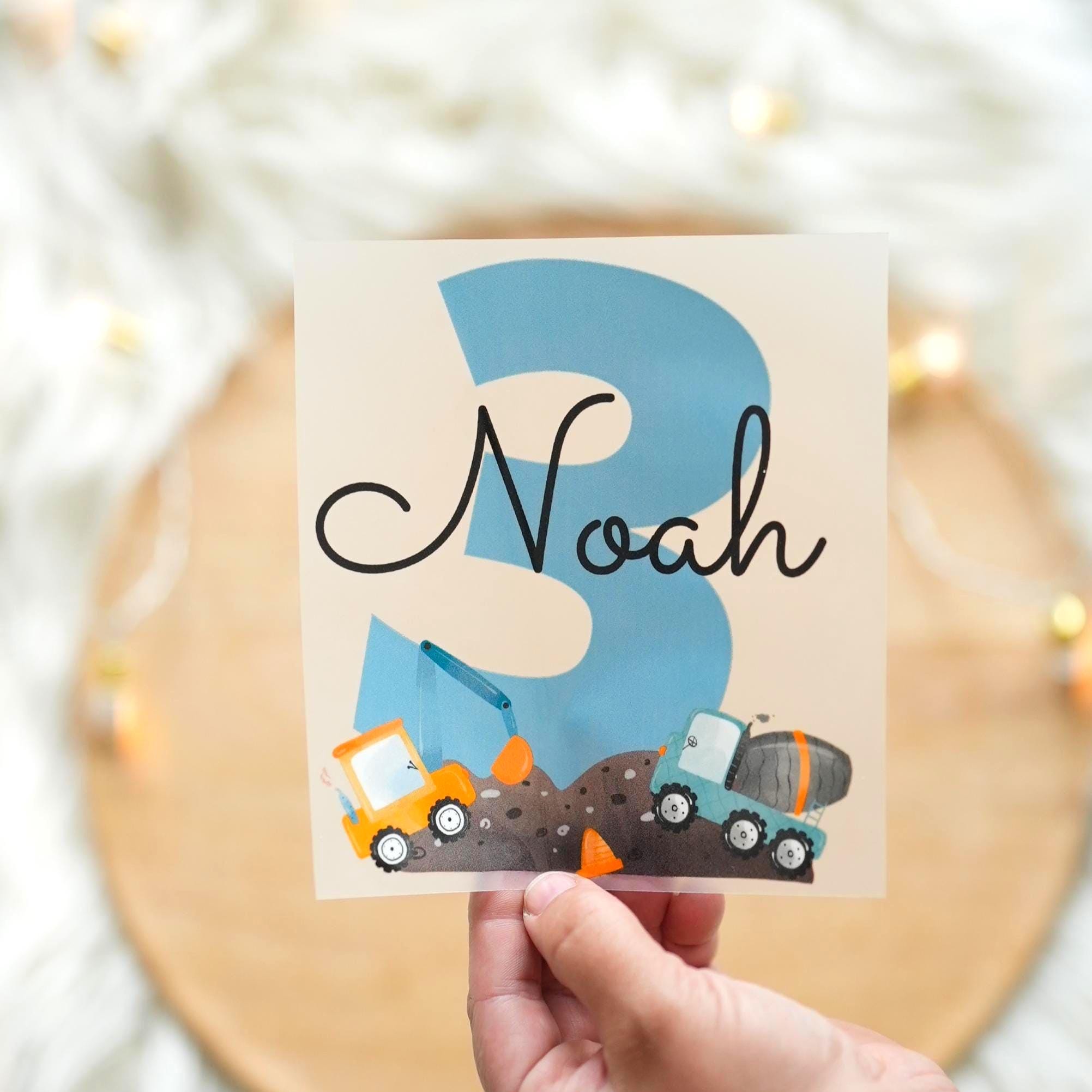 Bügelbild Bagger Geburtstag – personalisiert mit Name & Alter – Baustelle Shirt – A4 A5 DIY Aufbügler geburtstag – Appliques & Patches