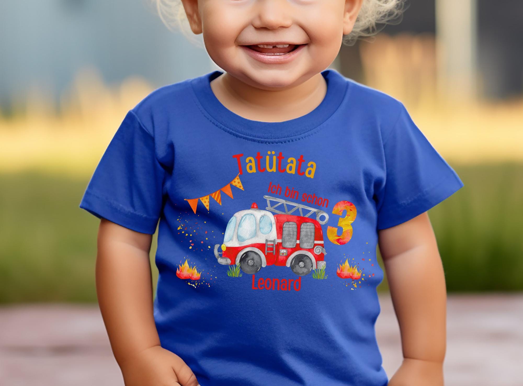 Geburtstagsshirt Feuerwehr – Ich bin schon + Zahl – Shirt mit Name – Tatütata 3 4 5 Jahre – personalisiert – T-shirts