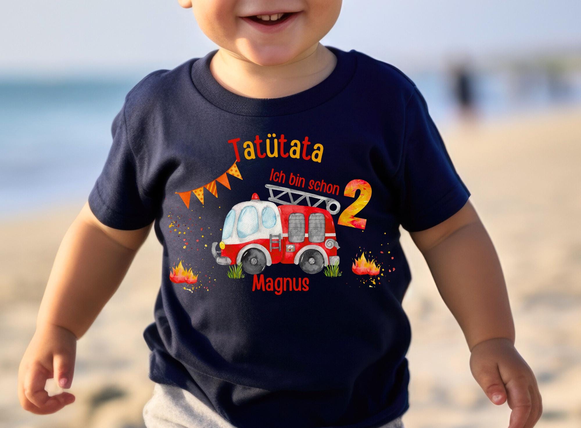 Geburtstagsshirt Feuerwehr – Ich bin schon + Zahl – Shirt mit Name – Tatütata 3 4 5 Jahre – personalisiert – T-shirts