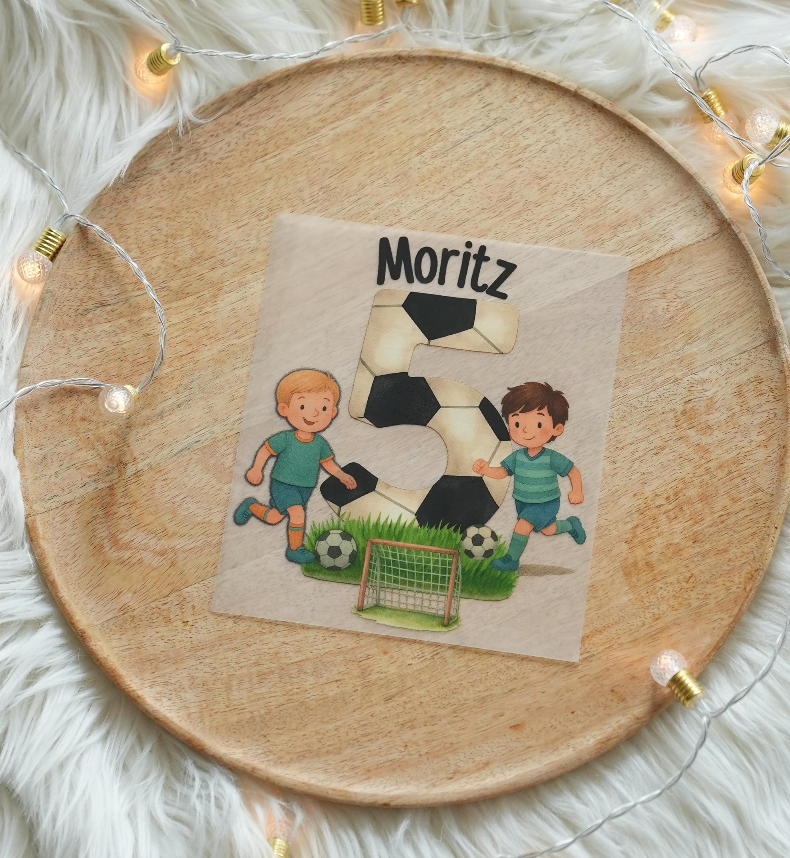 Bügelbild Fußball Geburtstag – personalisiert mit Name & Zahl – Aufbügler A4 A5 DIY – Appliques & Patches