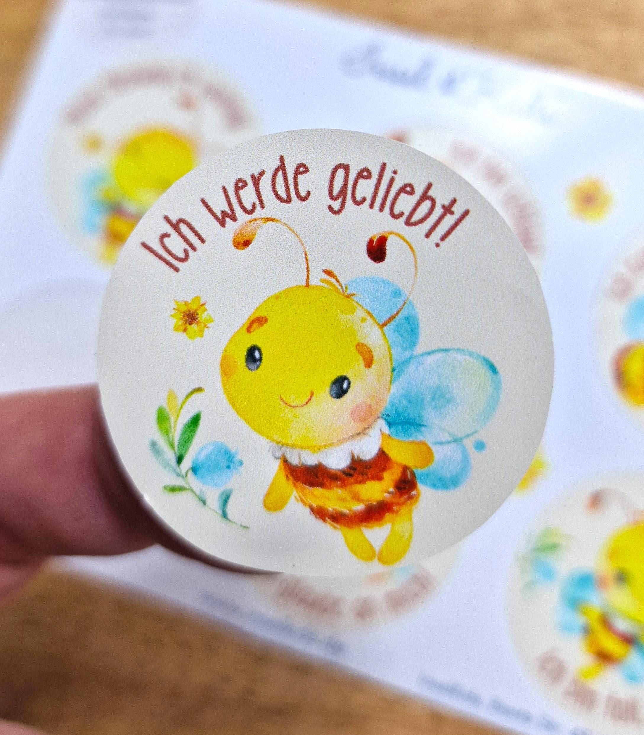Sticker Affirmationen – süße Bienen Motive – wasserfest & spülmaschinenfest – für Einschulung, Brotdose, Flasche, Schulstart – Stickers