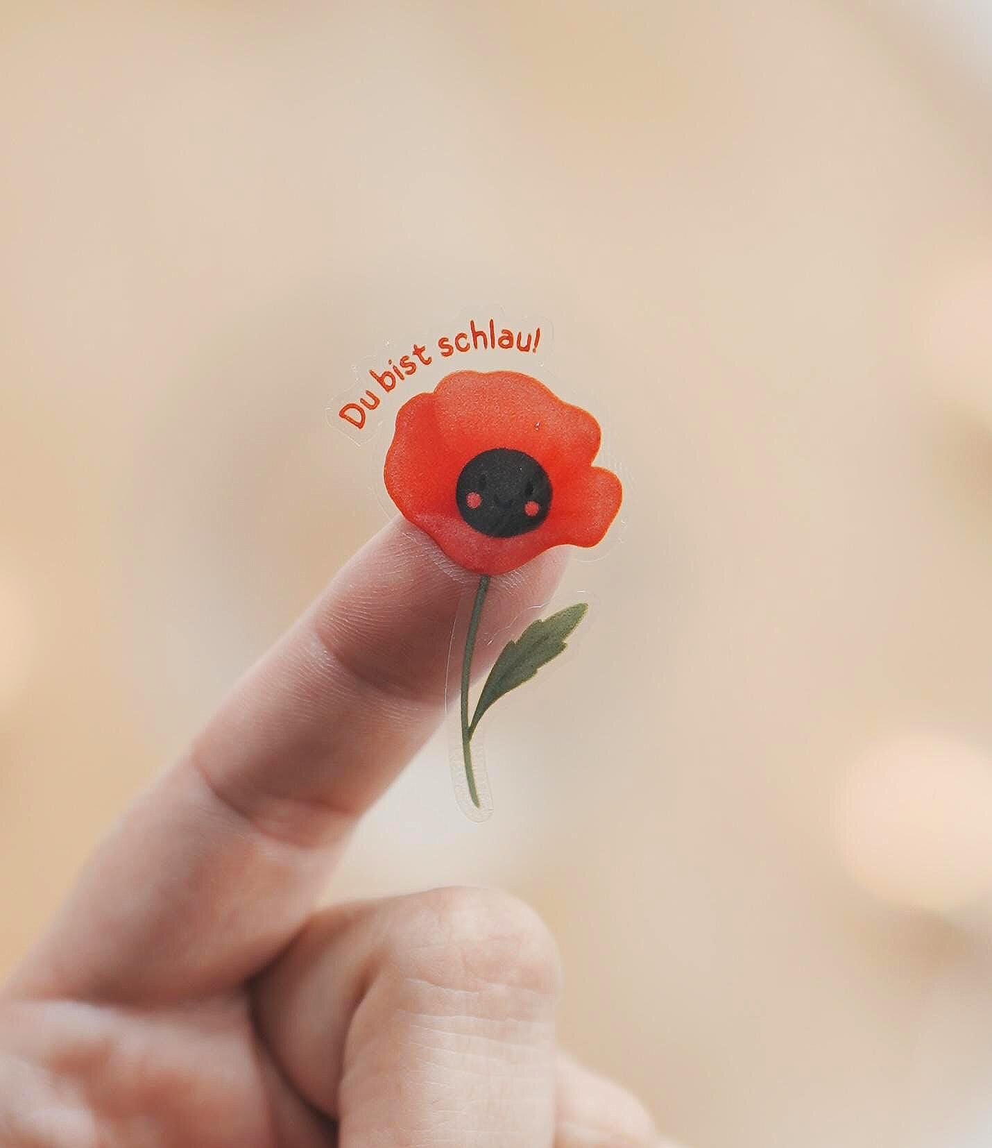 Mutmach-Sticker – wasserfest & spülmaschinenfest – A6 A5 A4 – Blumen mit Affirmationen – für Brotdose, Kita, Schule – Stickers