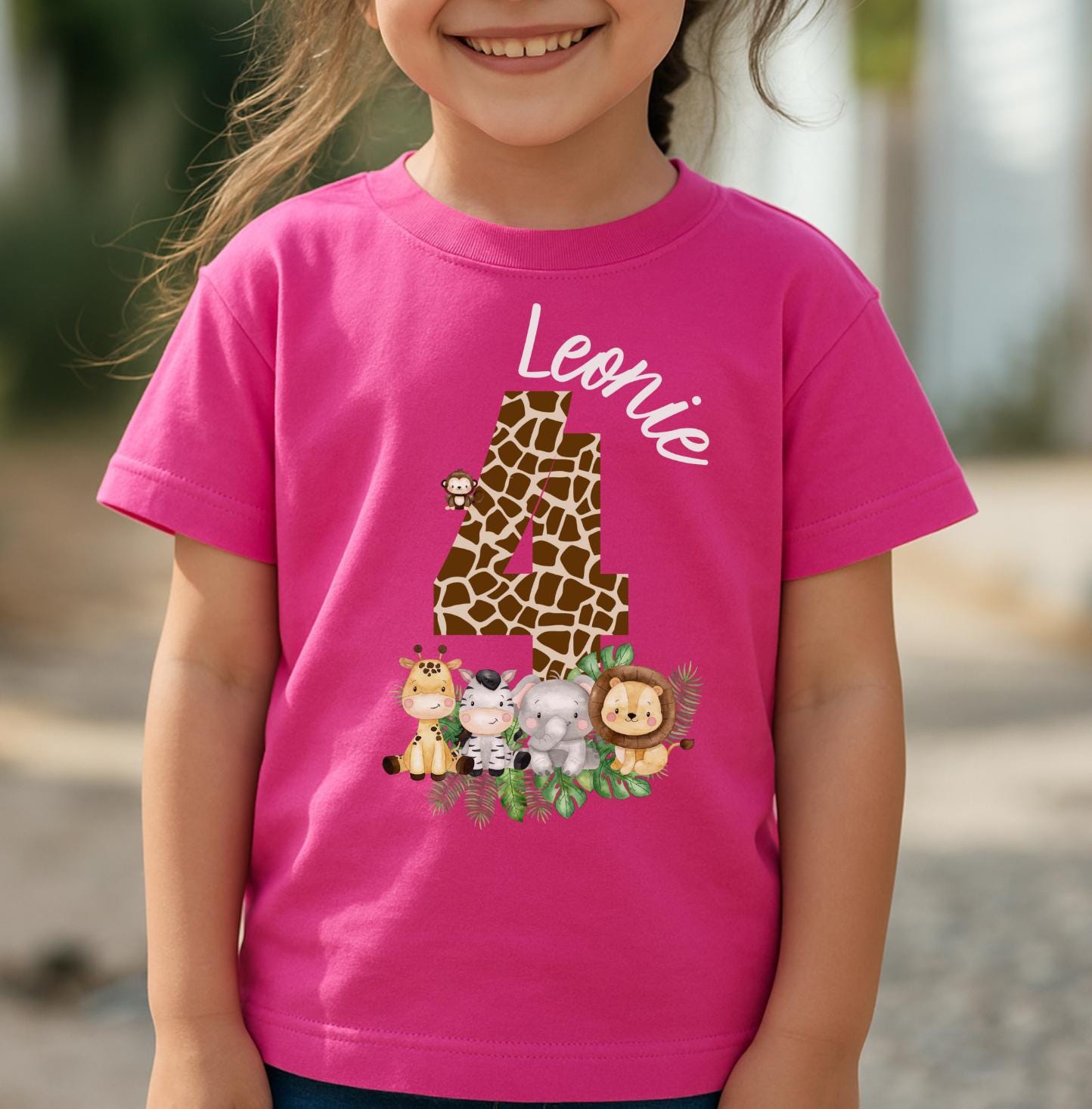 Geburtstagsshirt Safari Tiere personalisiert – Shirt mit Name & Zahl – Dschungeltiere – Geburtstagsshirt 1–6 Jahre – T-shirts