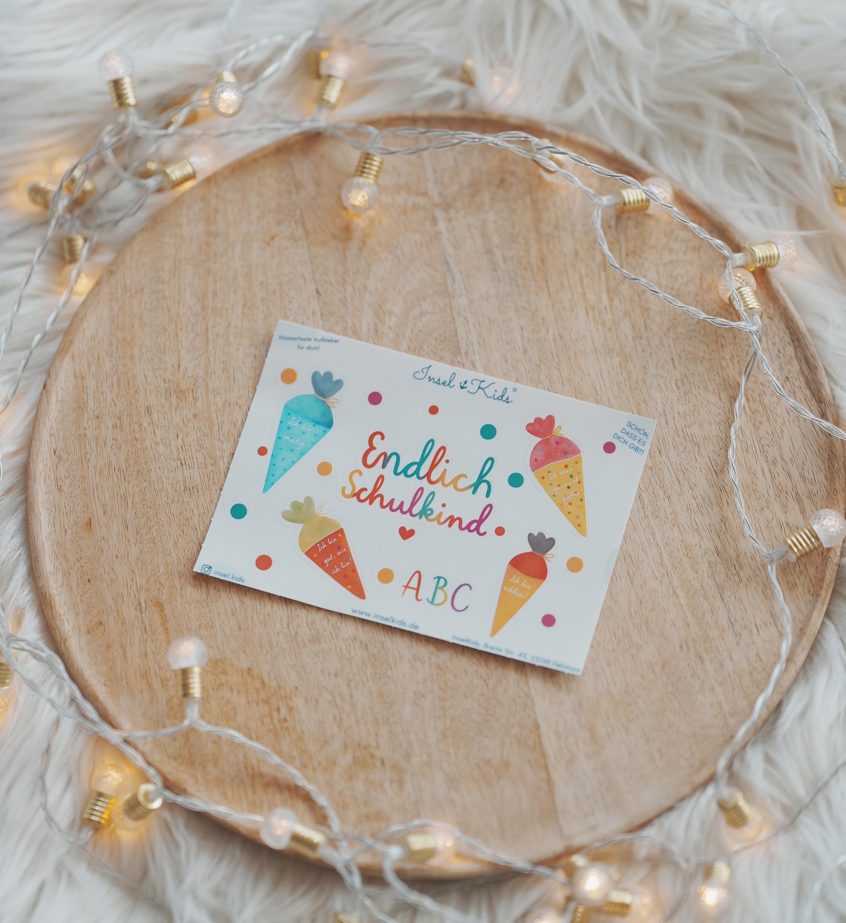 Sticker Einschulung mit Affirmationen – Aufkleber für Schultüte – Schul ABC – wasserfest & bunt – Geschenk Schulstart – Stickers